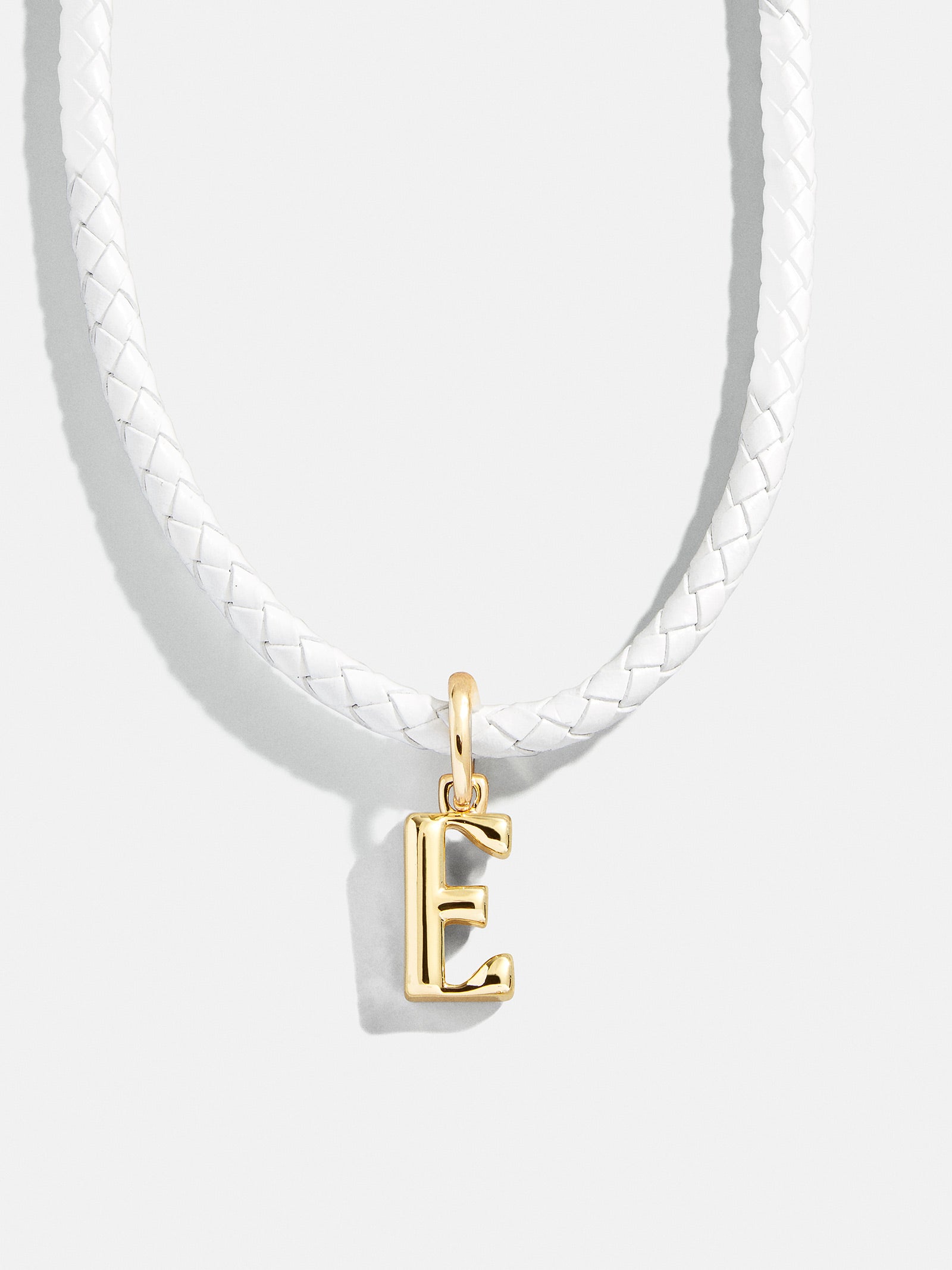 Leather Initial Necklace - White - Image 7
