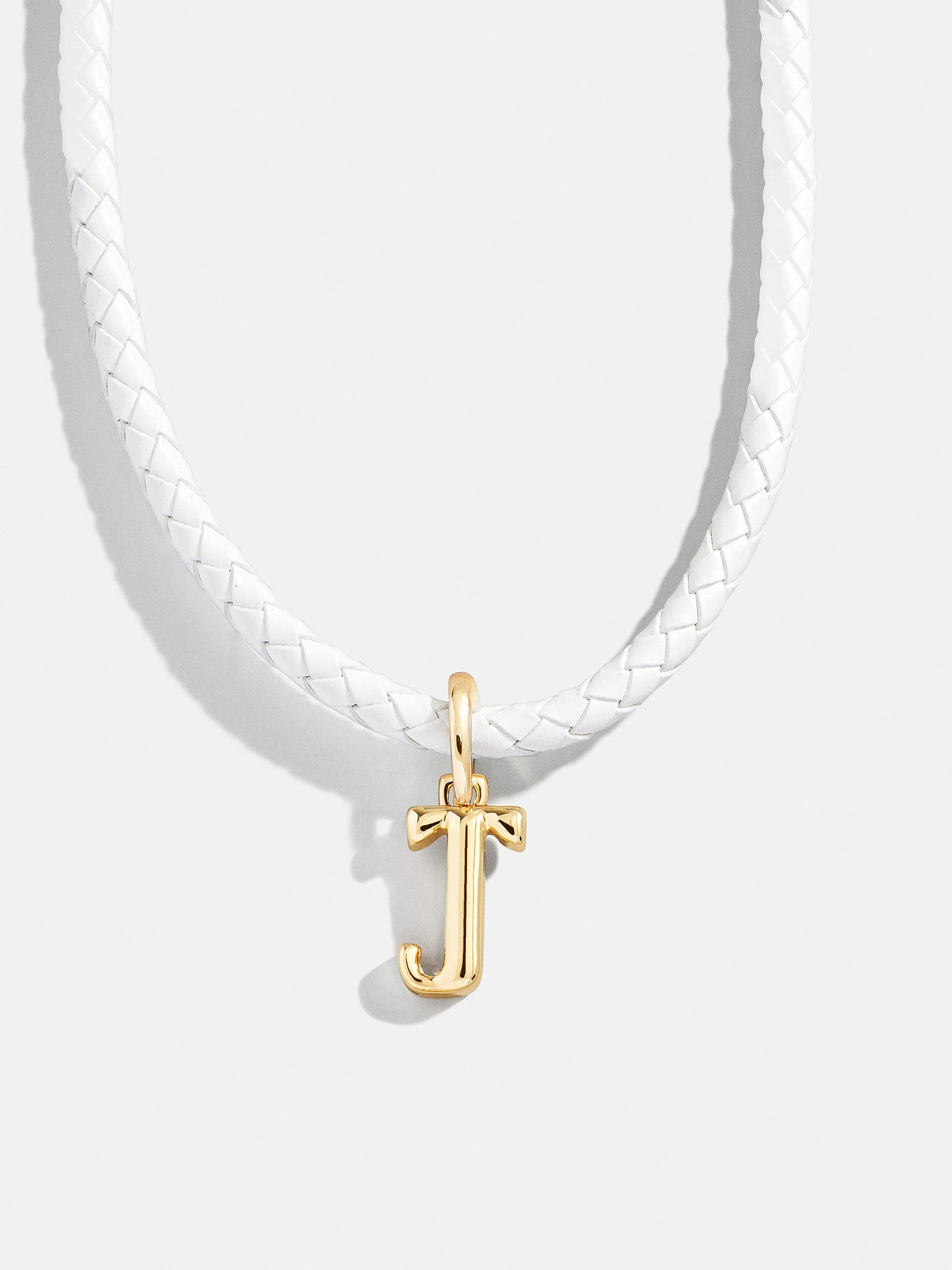 Leather Initial Necklace - White - Image 12