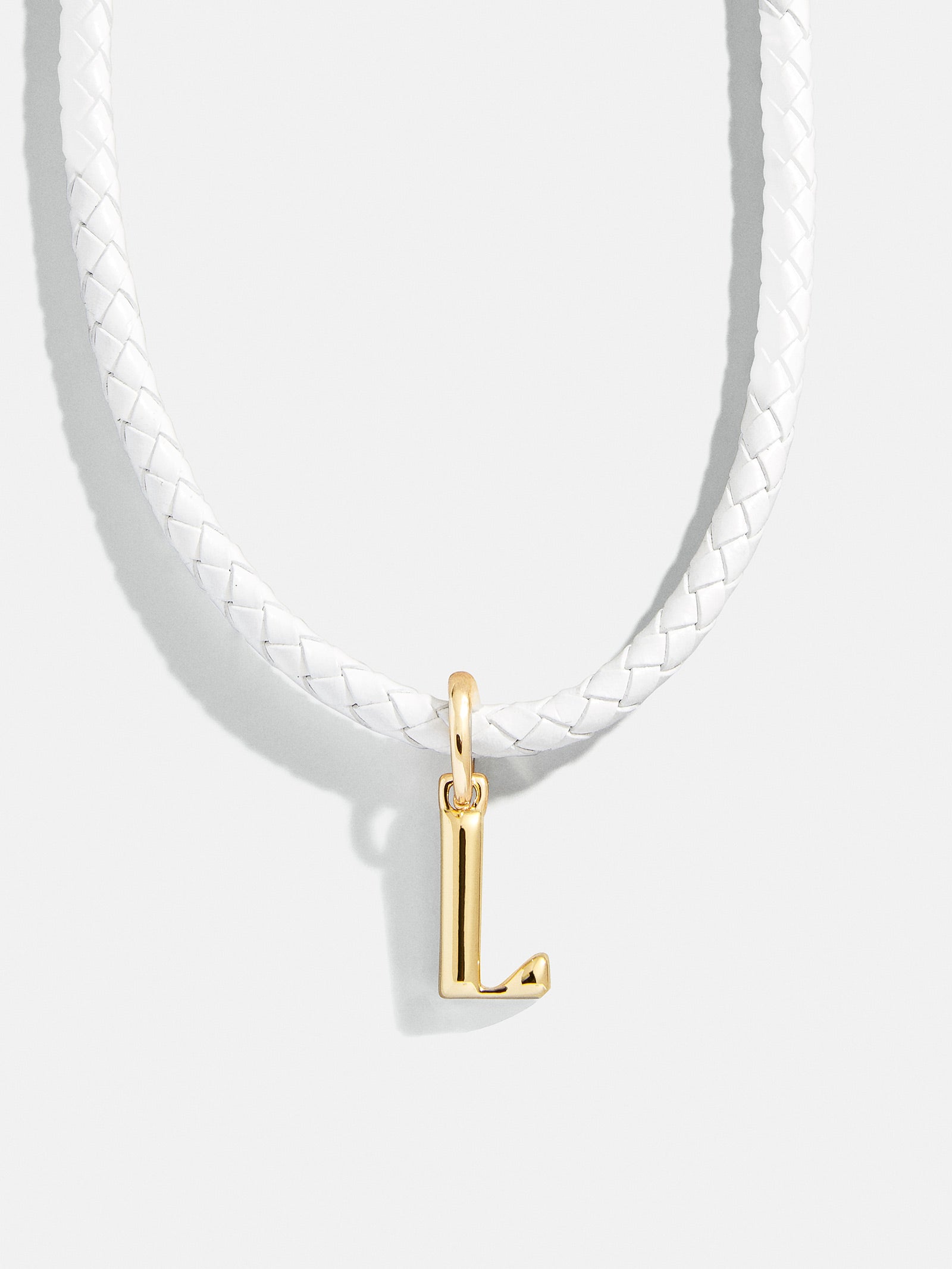 Leather Initial Necklace - White - Image 14