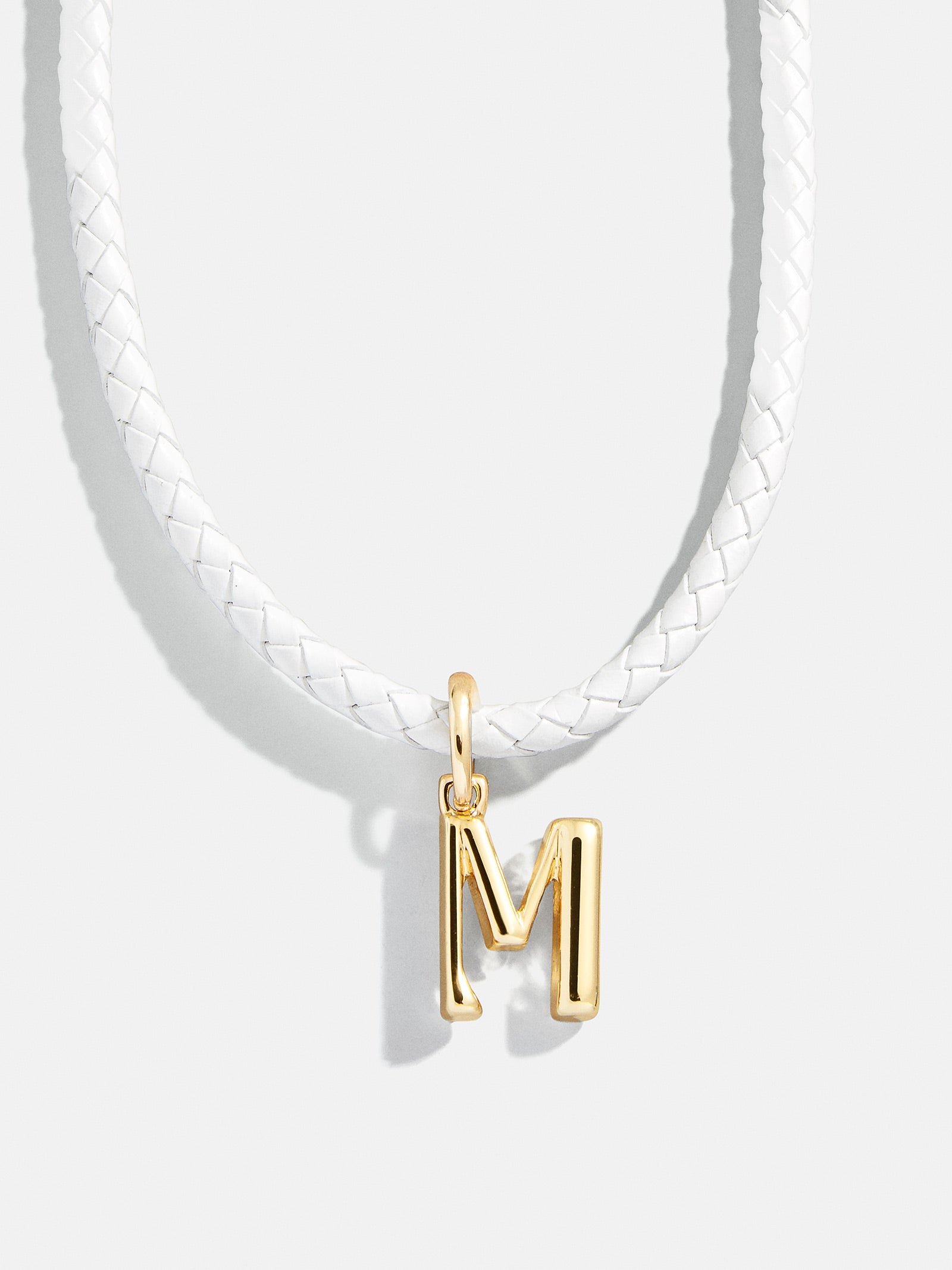 Leather Initial Necklace - White - Image 15