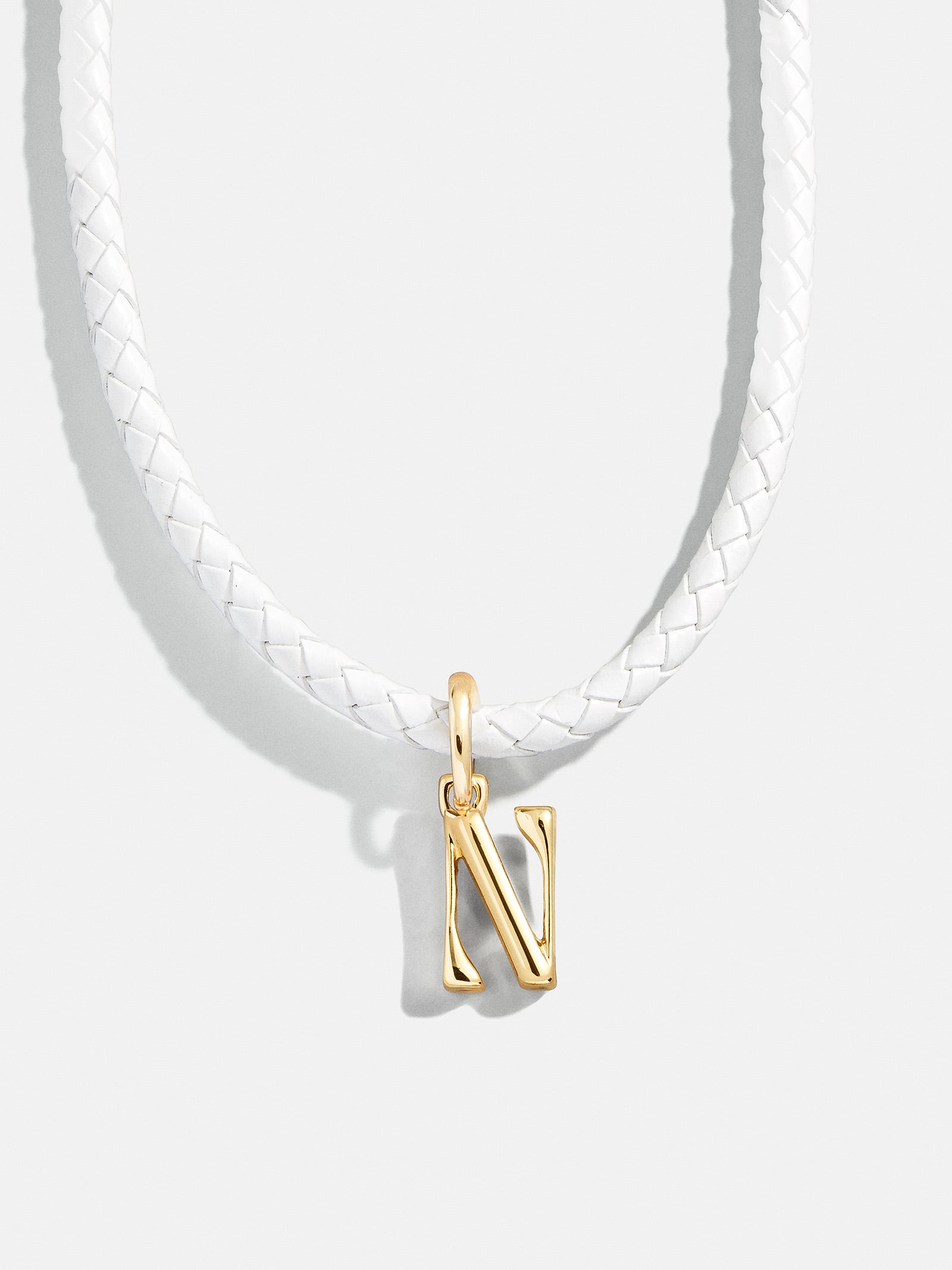 Leather Initial Necklace - White - Image 16