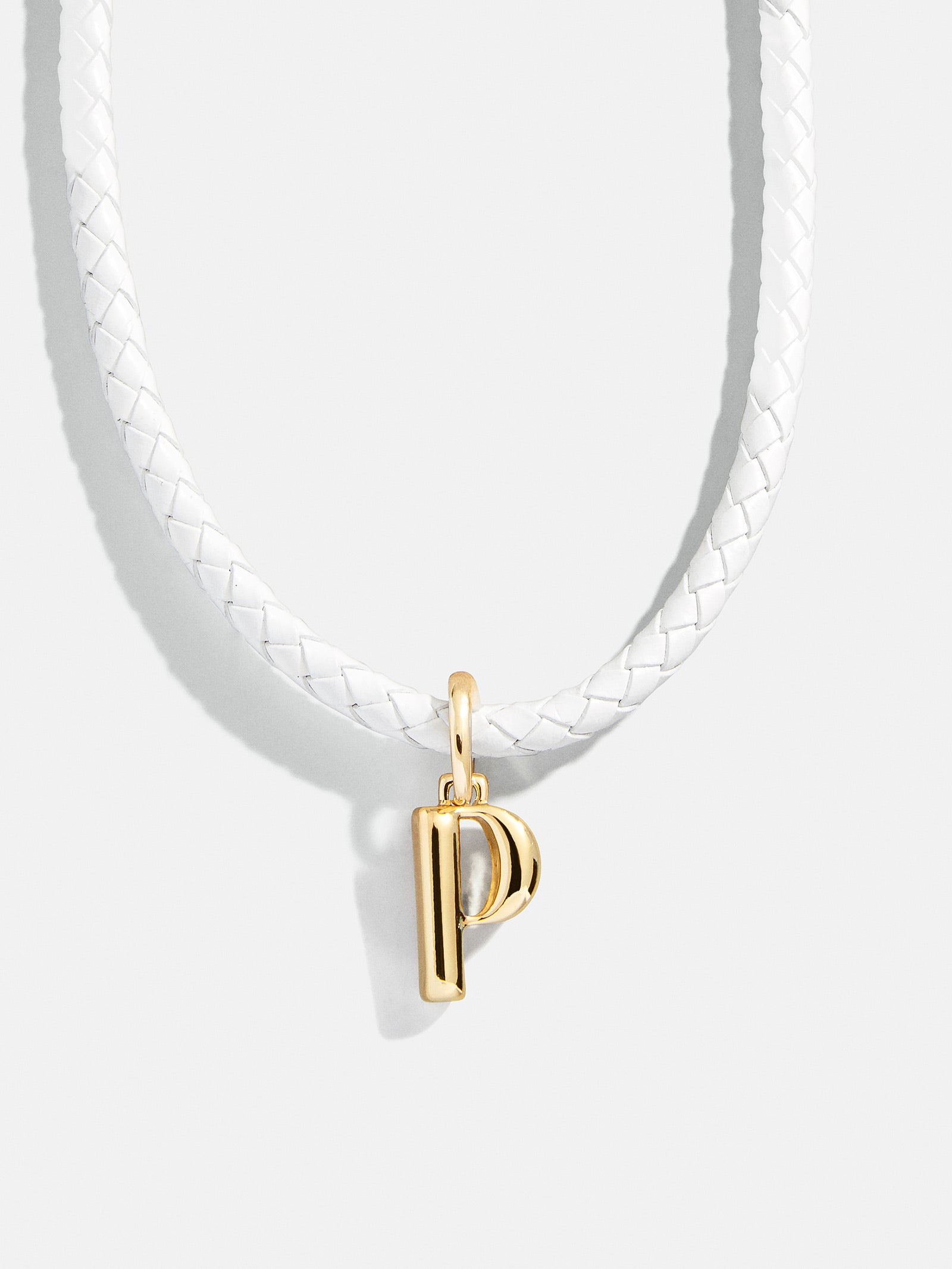 Leather Initial Necklace - White - Image 18