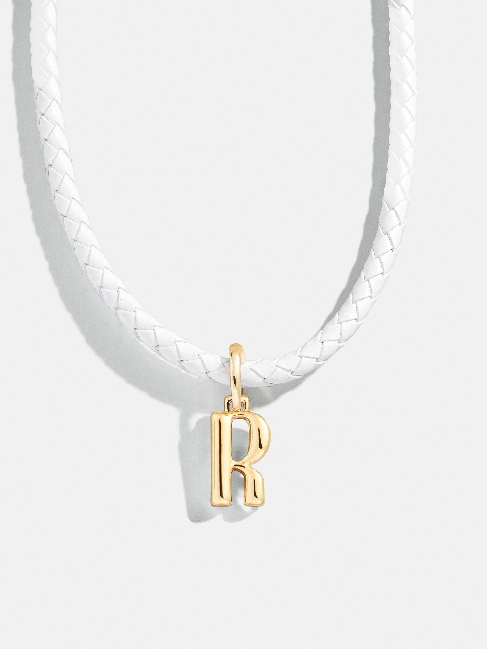 Leather Initial Necklace - White - Image 19