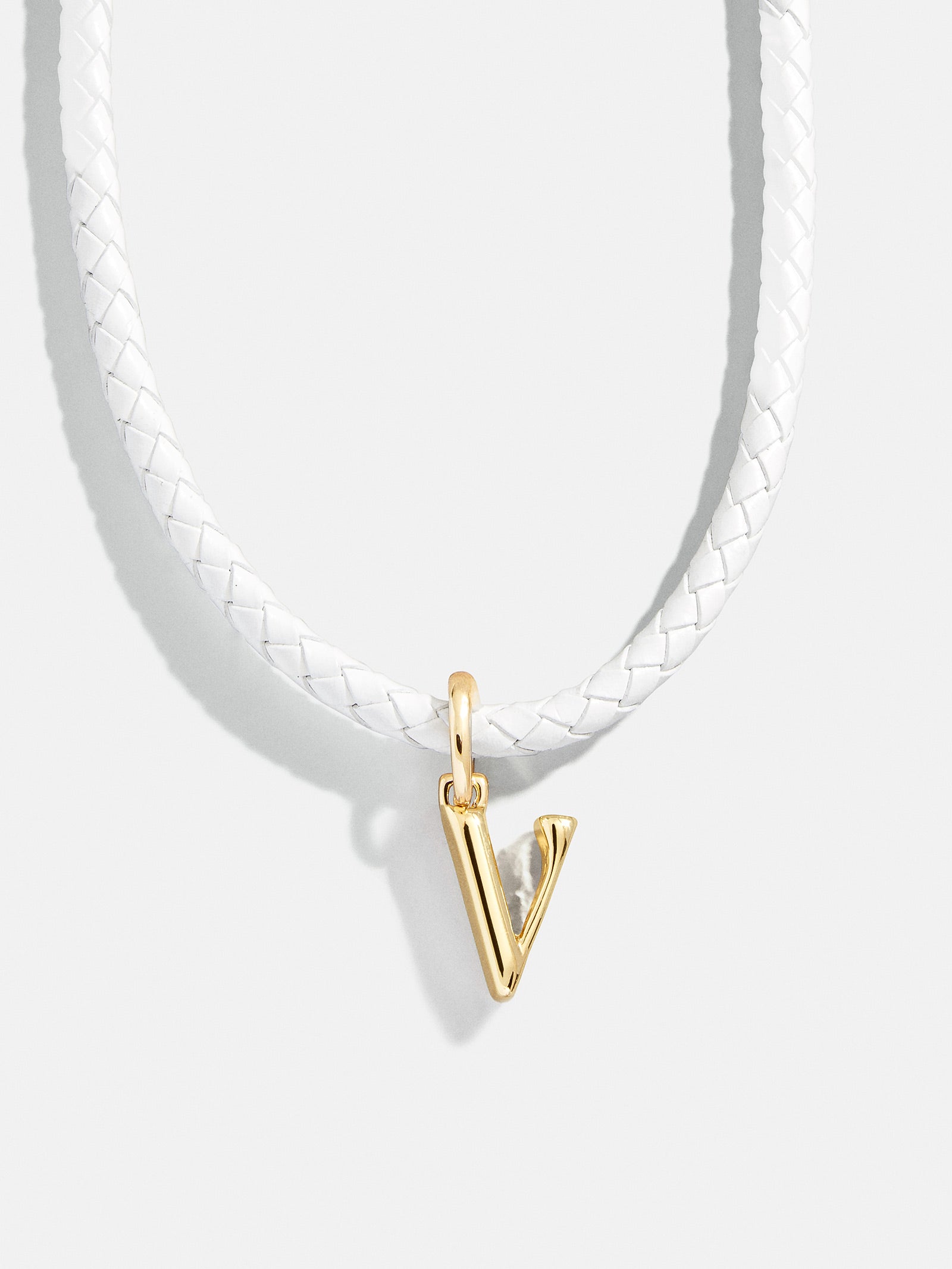 Leather Initial Necklace - White - Image 22