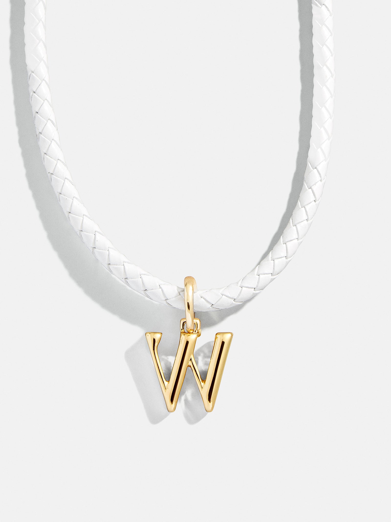 Leather Initial Necklace - White - Image 23