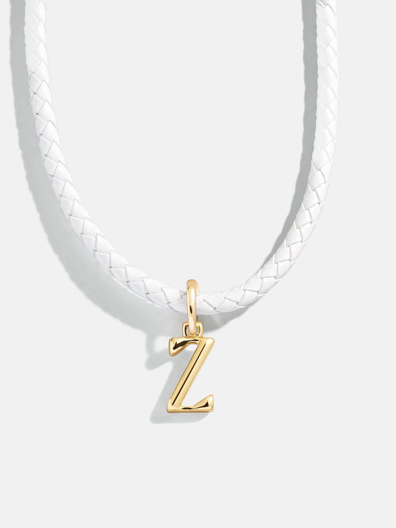Leather Initial Necklace - White - Image 24