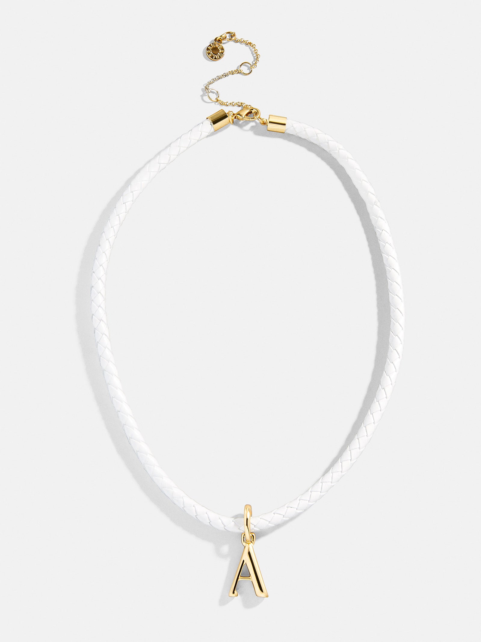 Leather Initial Necklace - White - Image 26