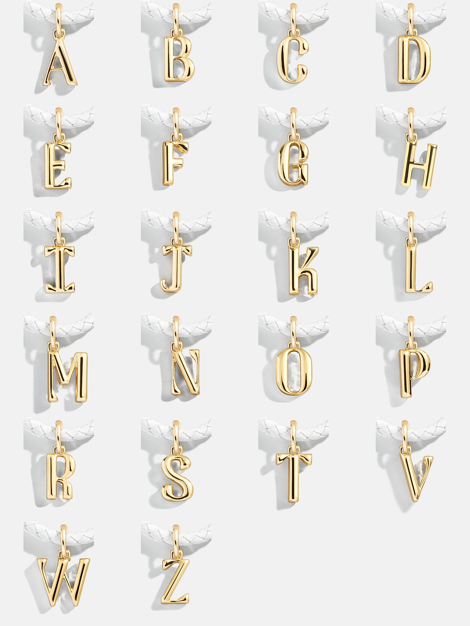 Leather Initial Necklace - White - Image 27