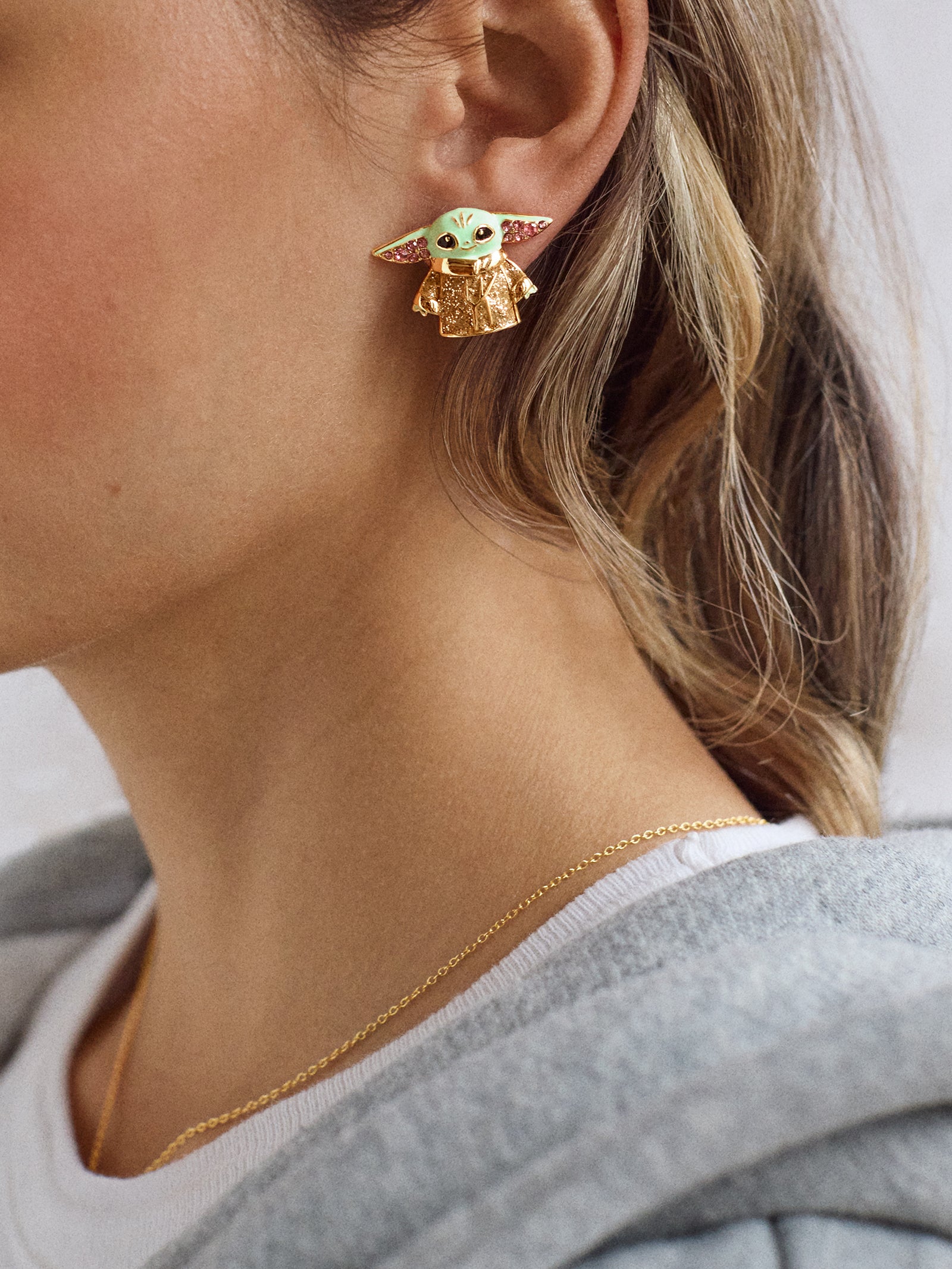 STAR WARS? GROGU? Earrings - Gold/Green - Image 2