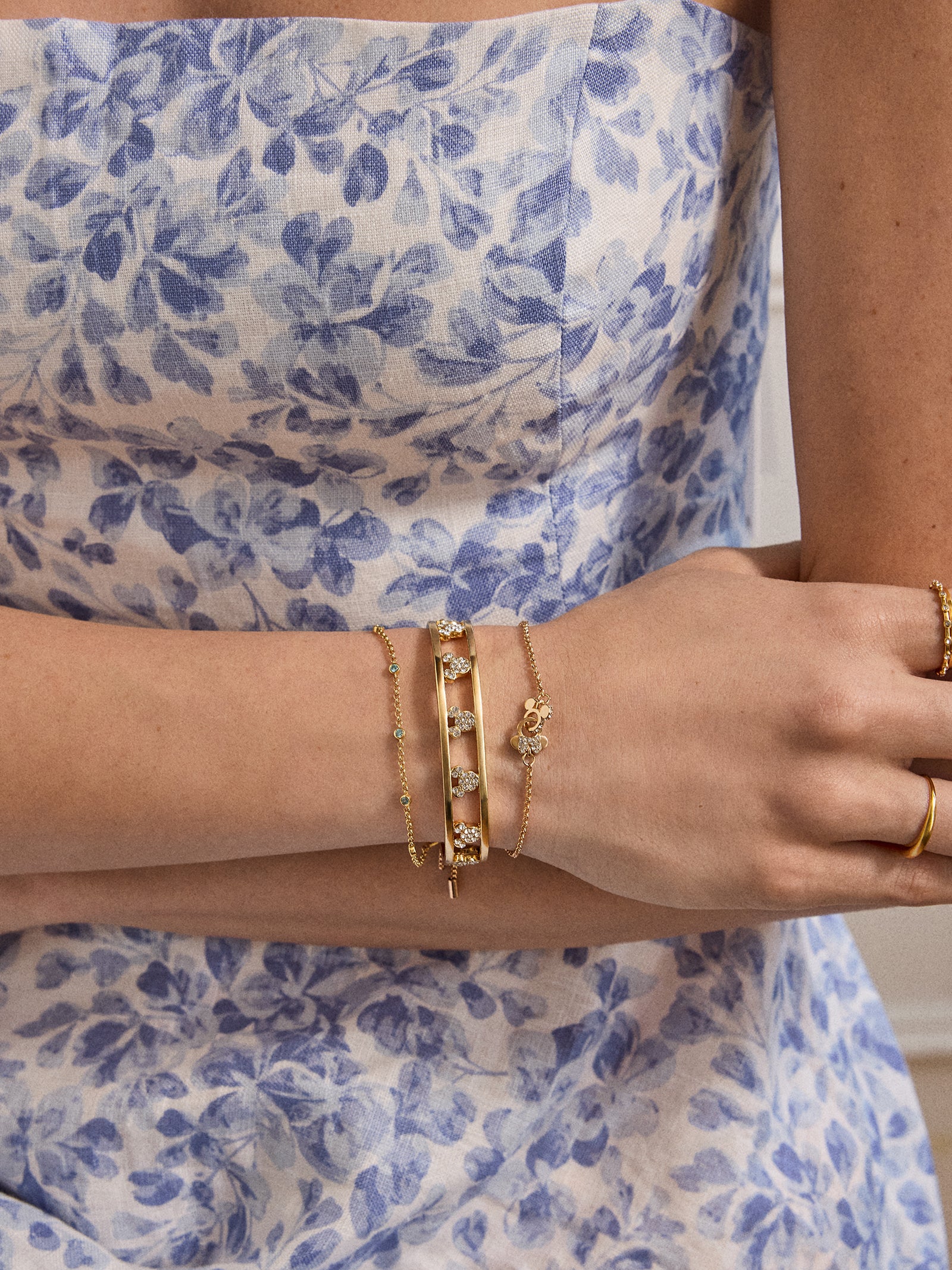 Disney Mickey Mouse Cuff Bracelet - Gold/Pav?? - Image 2