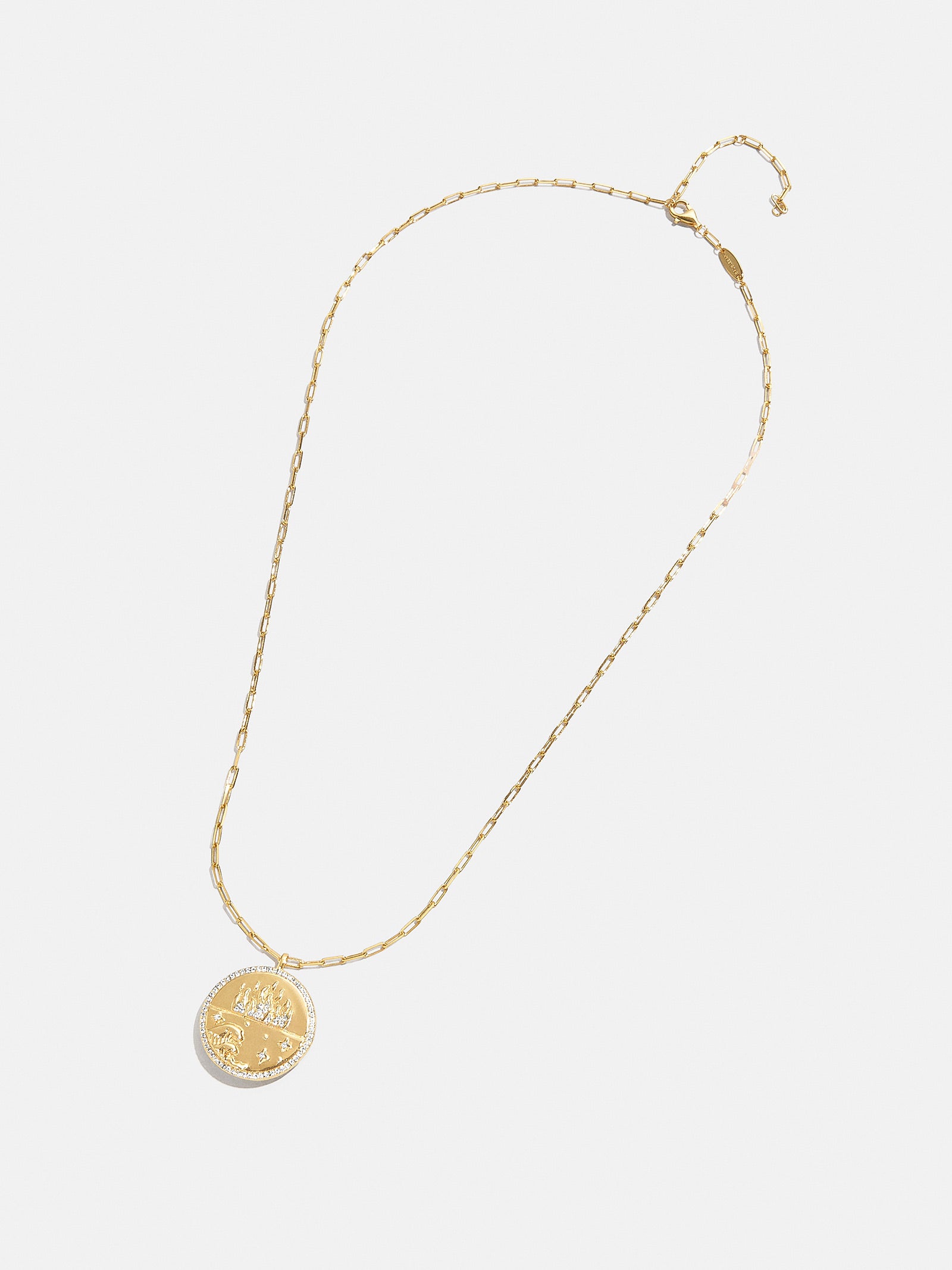 18K Gold Ocean Reversible Pendant Necklace - Aqua - Image 6
