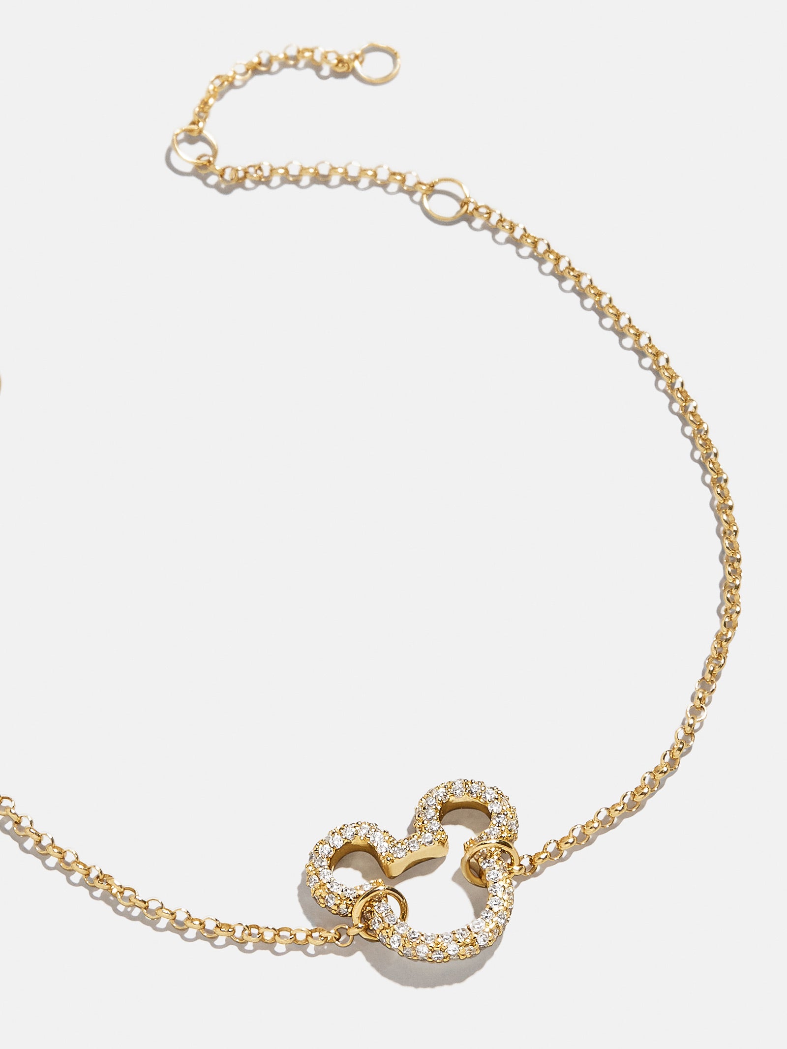 Disney Mickey Mouse 18K Gold Plated Sterling Silver Pavé Bracelet - Gold/Pavé