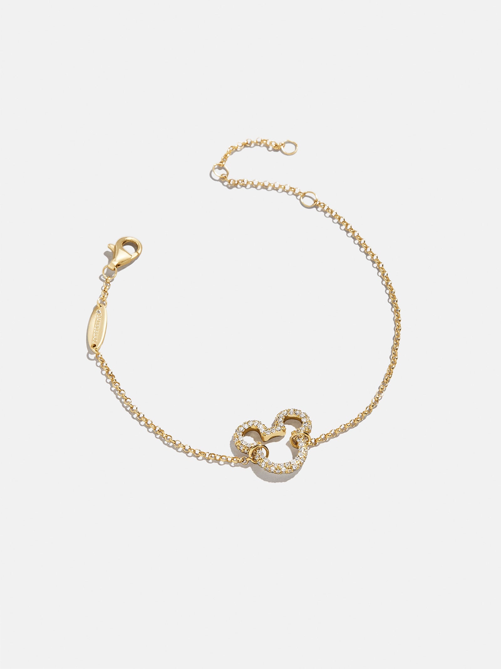 Disney Mickey Mouse 18K Gold Plated Sterling Silver Pavé Bracelet - Gold/Pavé - Image 3