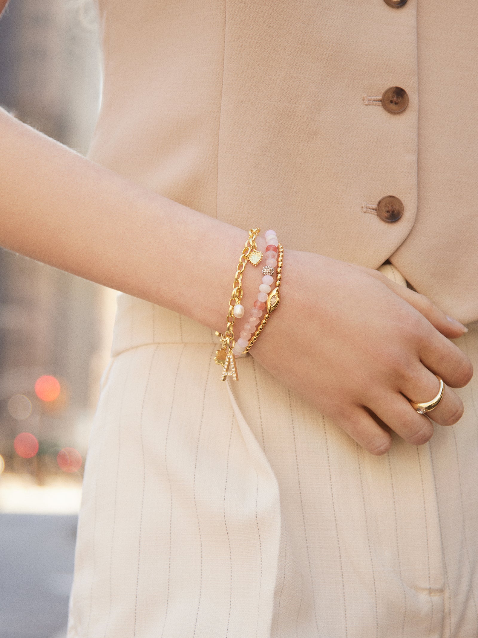Silma 18K Gold Evil Eye Bracelet - Gold/Pav?? - Image 2