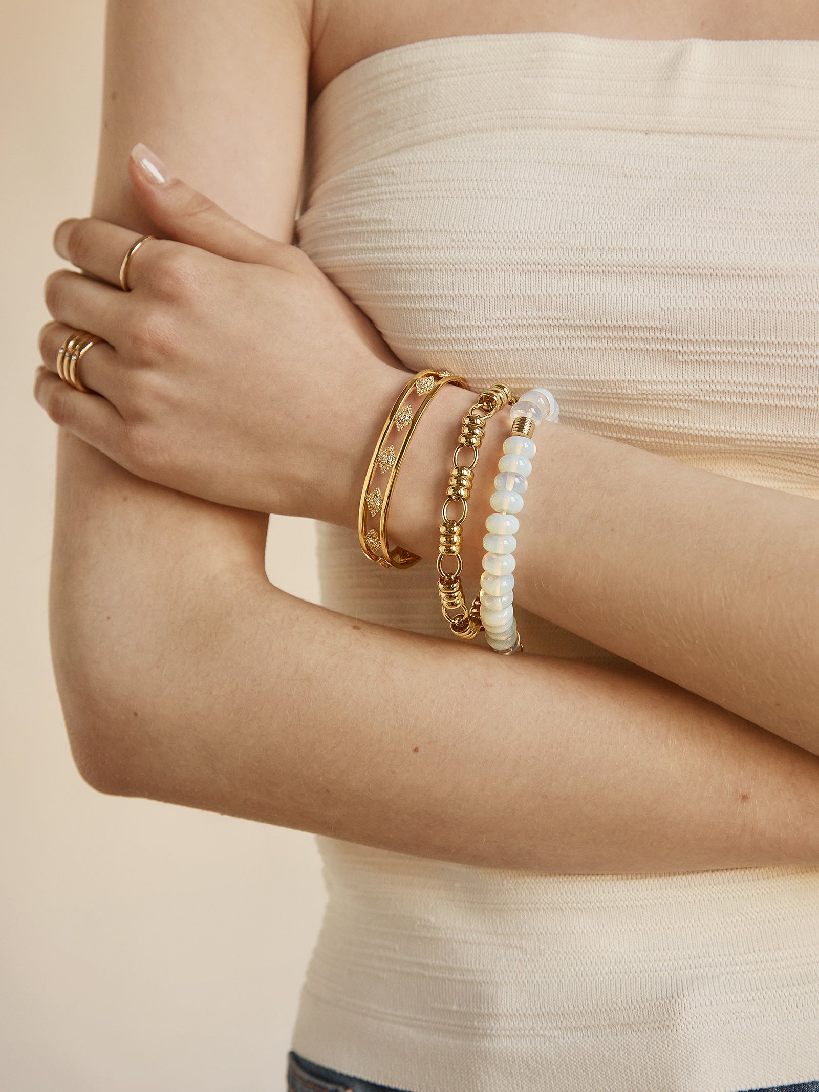 18K Gold Evil Eye Cuff Bracelet - Evil Eye - Image 2
