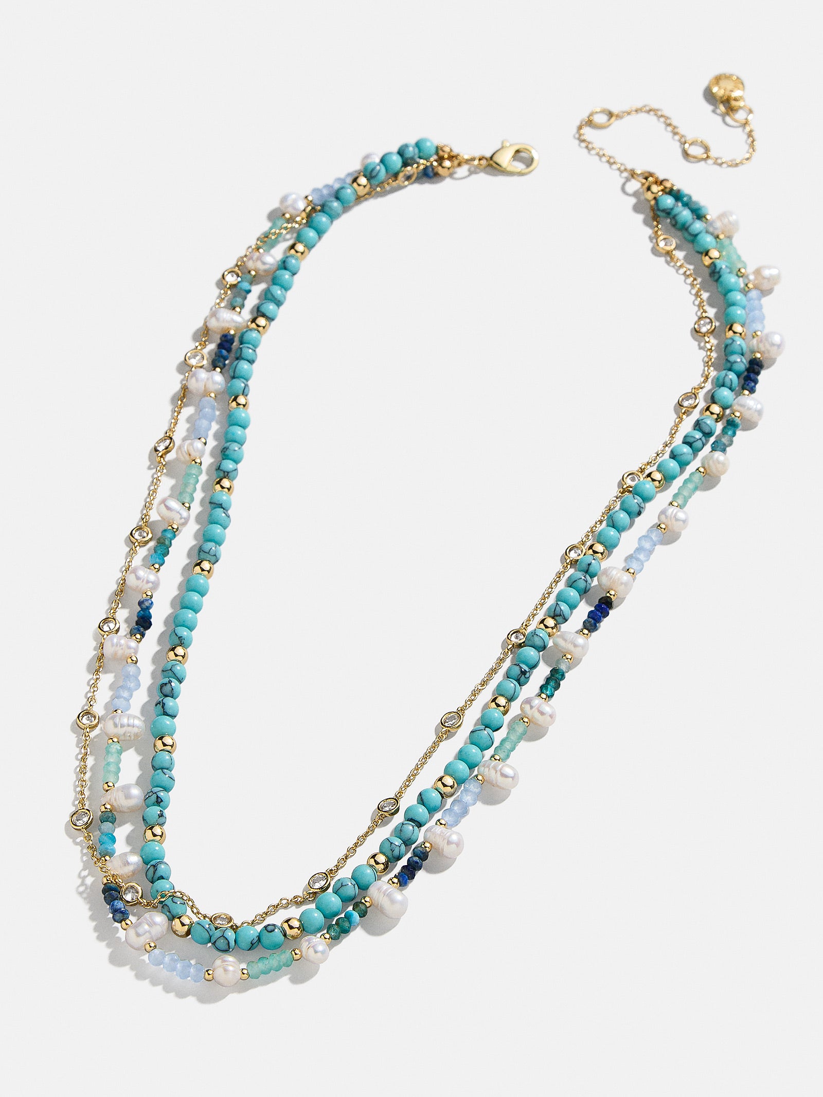 Rowan Semi-Precious Layered Necklace - Gold/Blue - Image 4