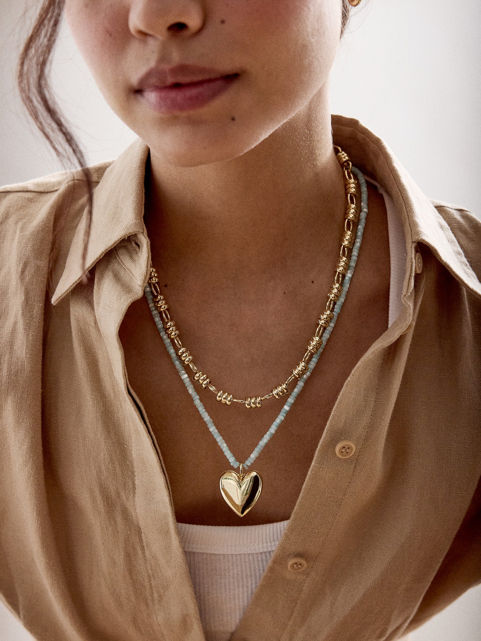 Millie Bubble Heart Necklace - Turquoise - Image 2