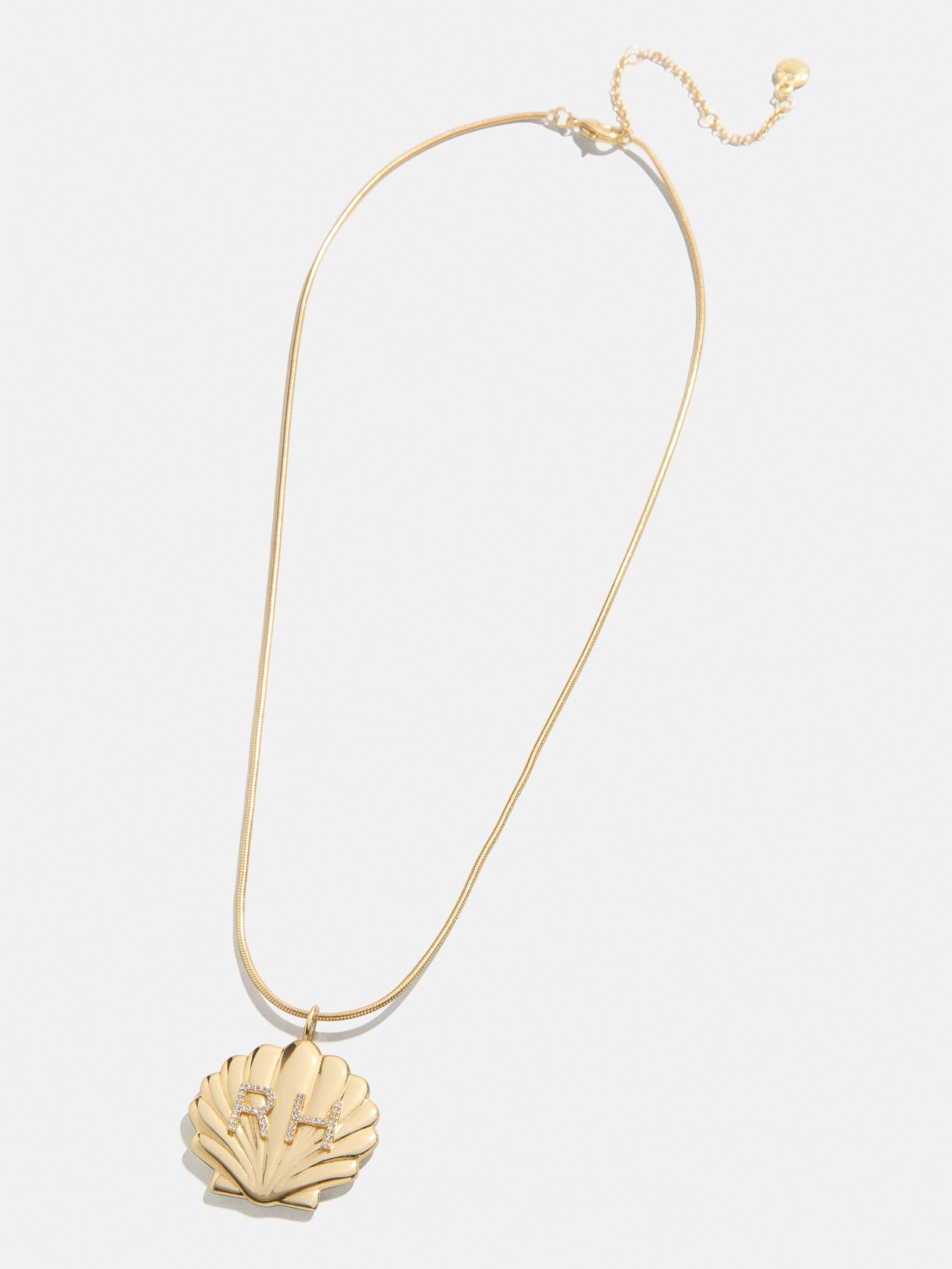 Seashell Custom Initial Necklace - Gold/Pav?? - Image 3