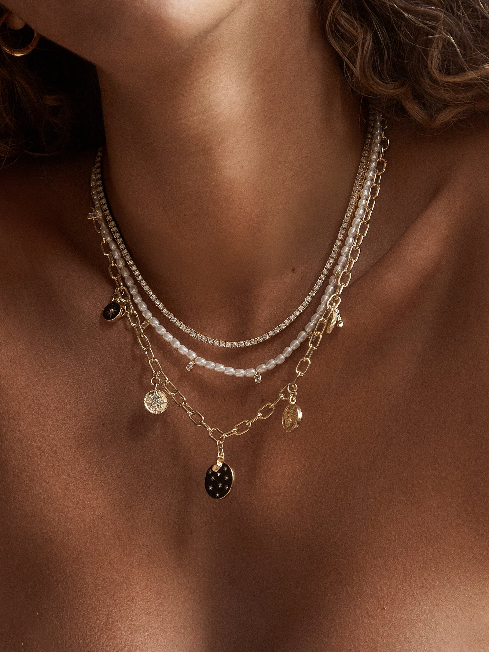 Estelle Celestial Charm Necklace - Gold/Black - Image 2