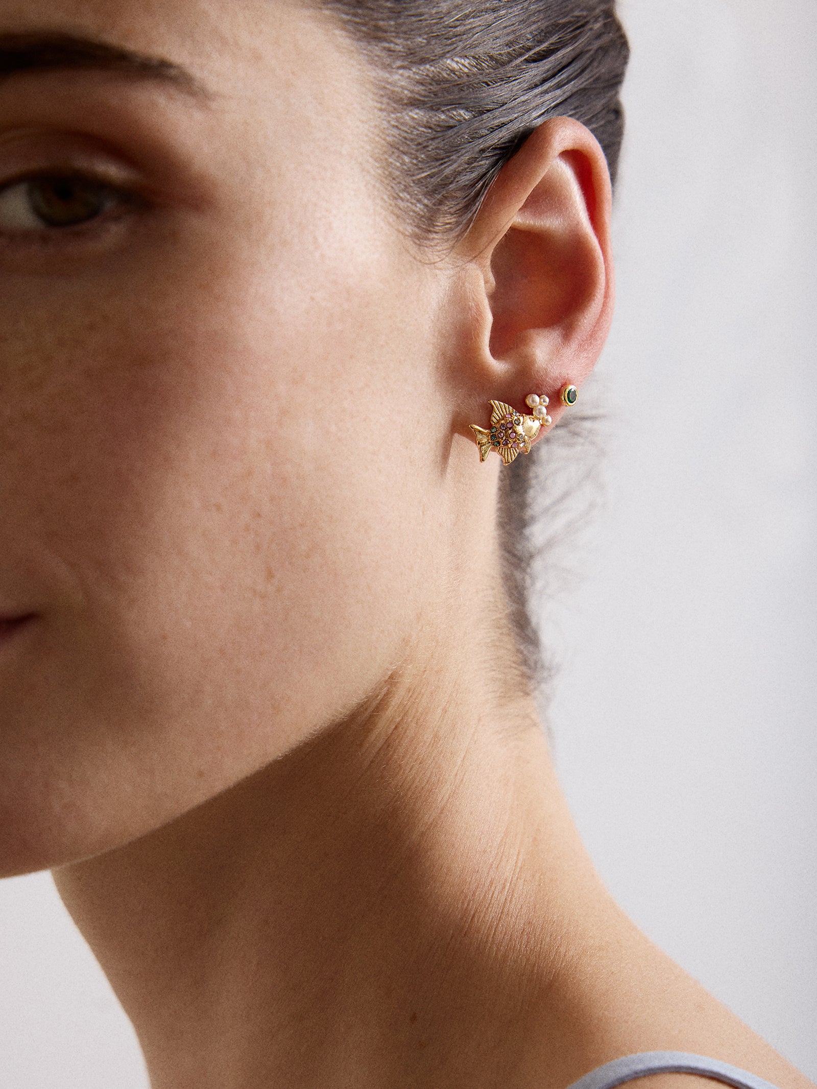 High Tide Fish Earrings - Gold/Multi - Image 2
