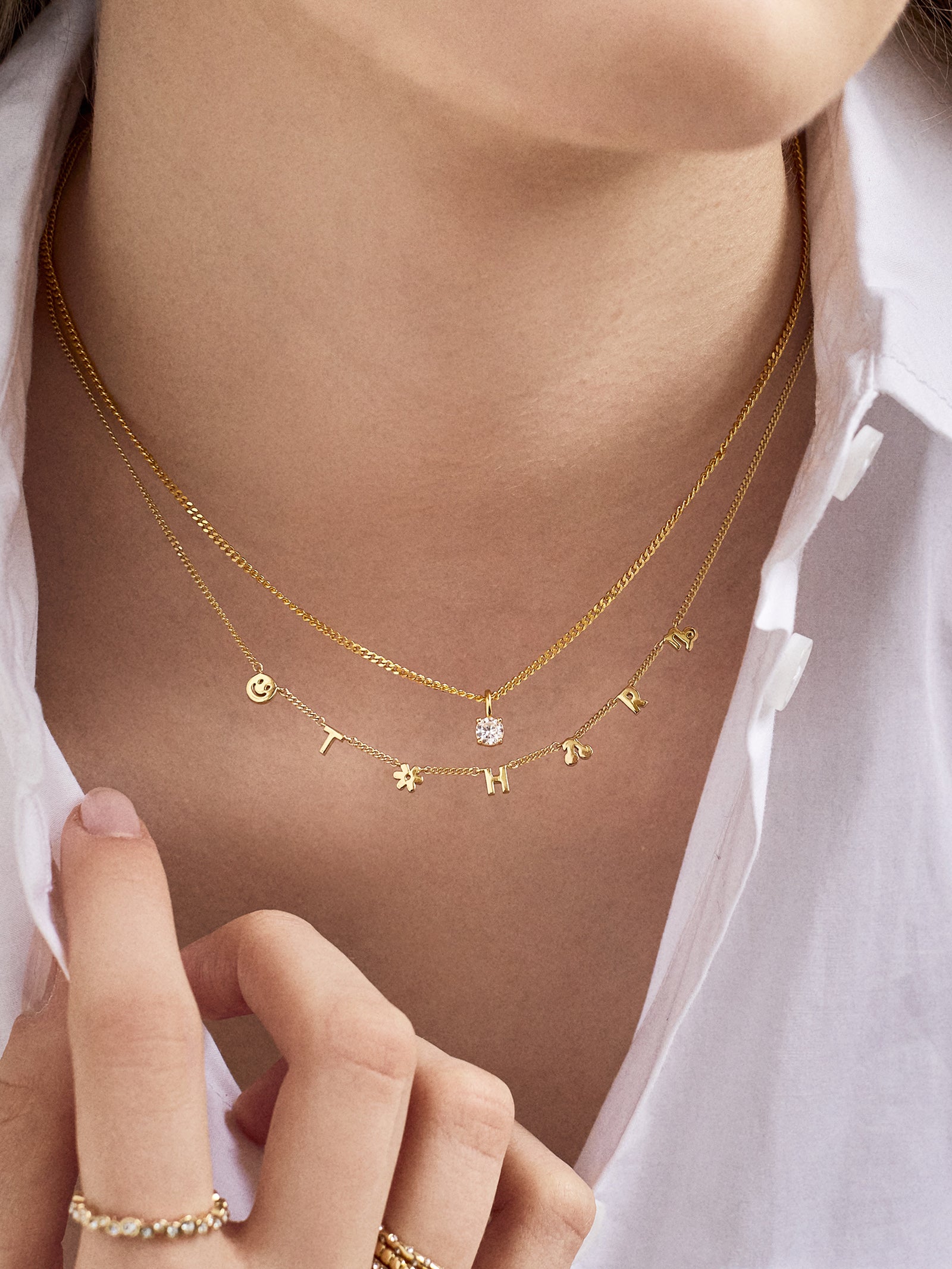 Mini 18K Gold Custom Icon Necklace - 18K Gold - Image 4