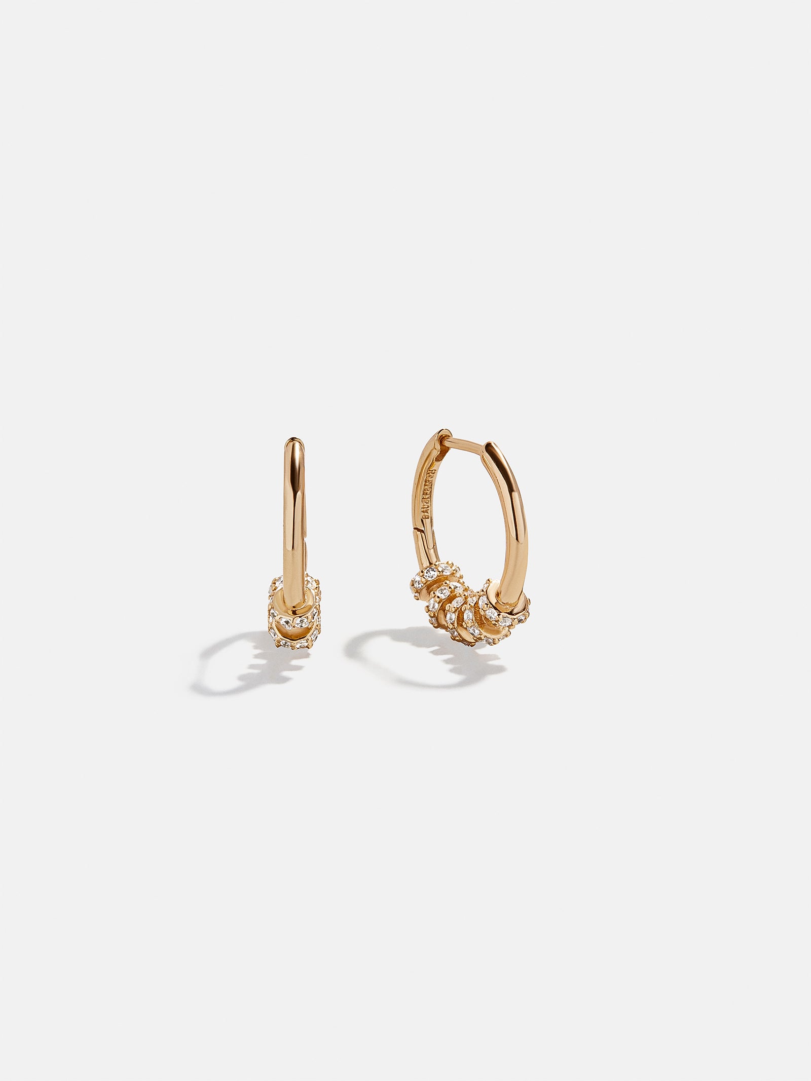 Lila 18K Gold Hoop Earrings - Gold/Pav??
