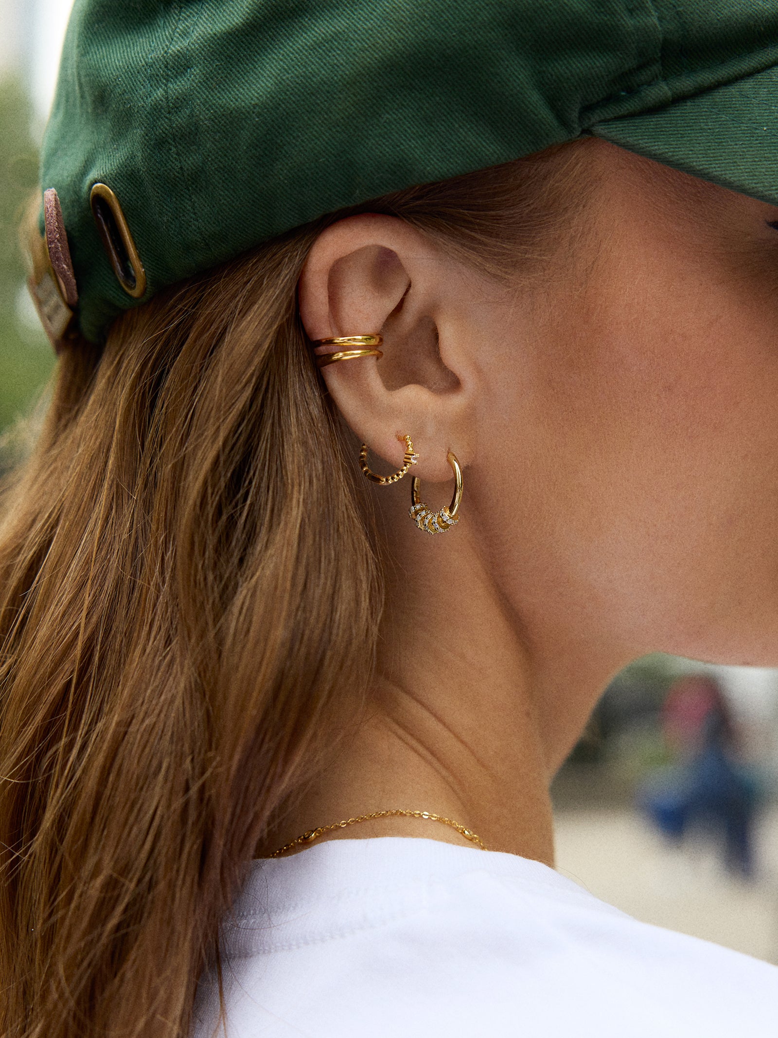 Lila 18K Gold Hoop Earrings - Gold/Pav?? - Image 2