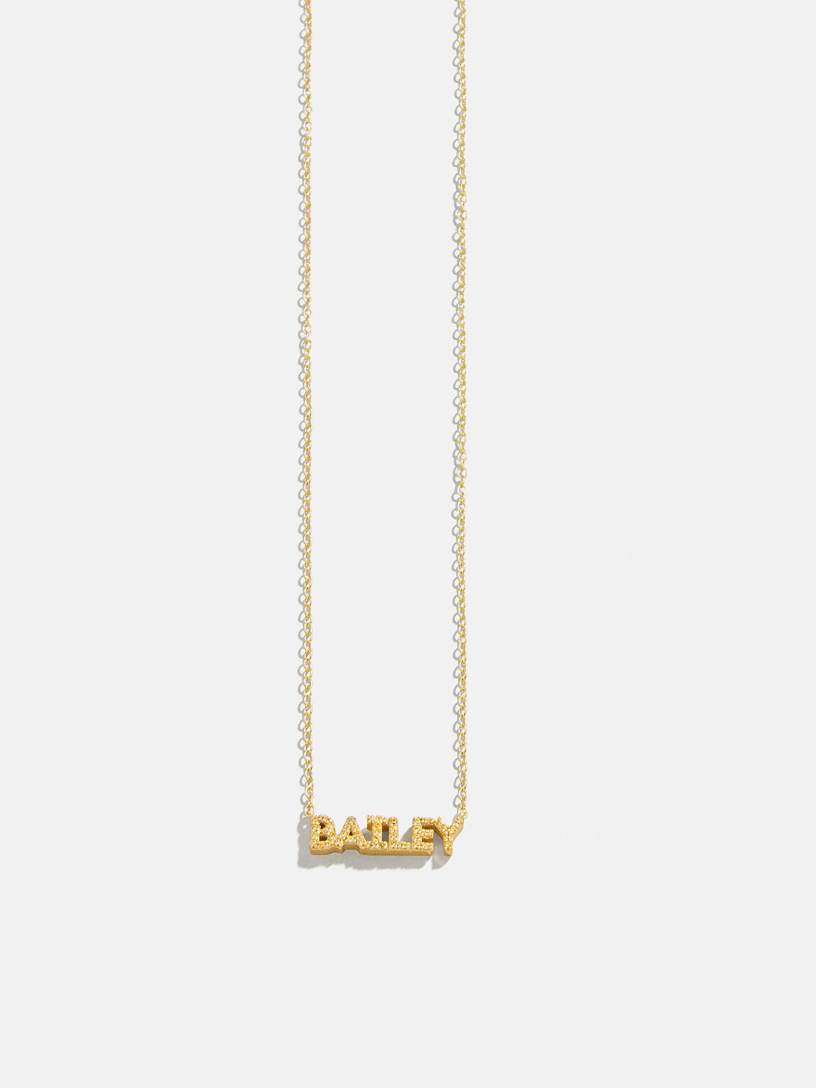 18K Gold Birthstone Custom Nameplate Necklace - Topaz - Image 3