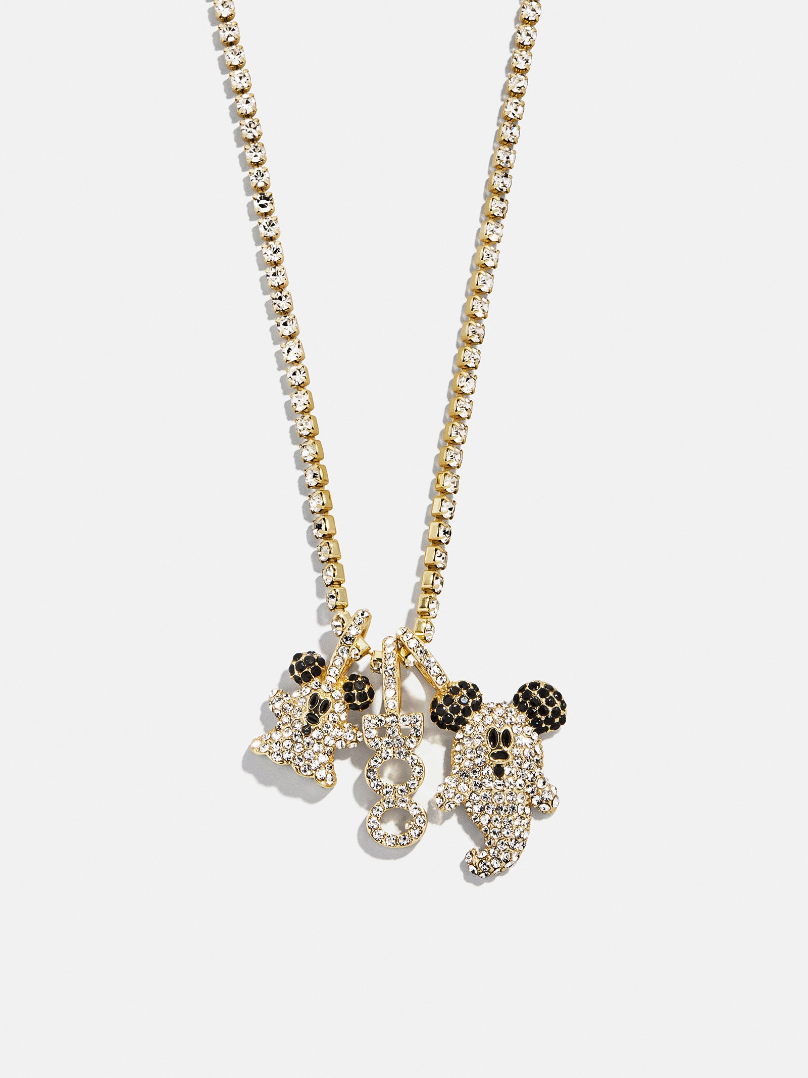 Disney Mickey Mouse Ghost Charm Necklace - Gold/Pav??