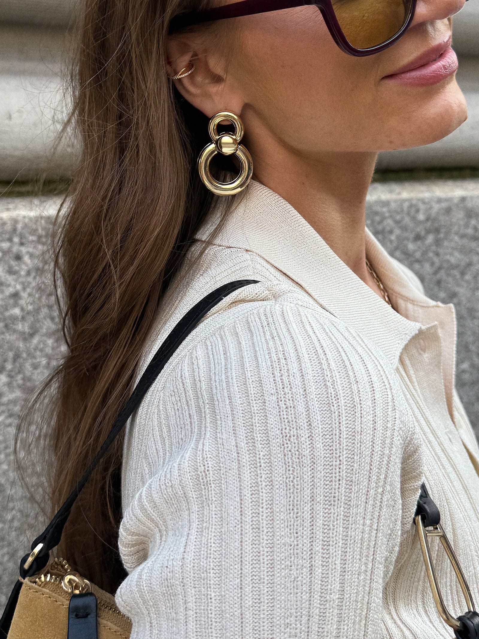 Dakota Door Knocker Earrings - Gold - Image 2