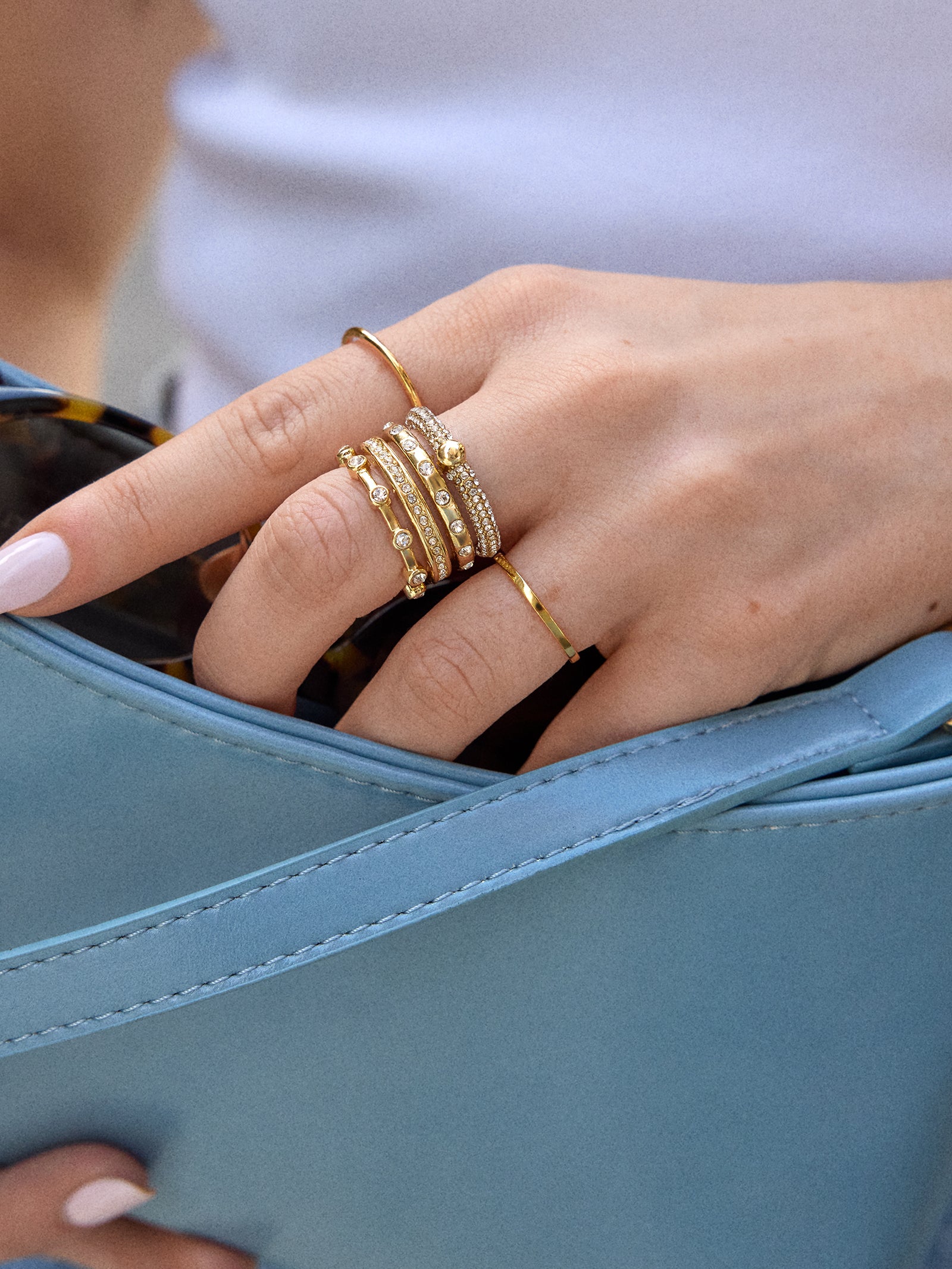 Rosaire Stacked Ring - Gold/Pav?? - Image 2