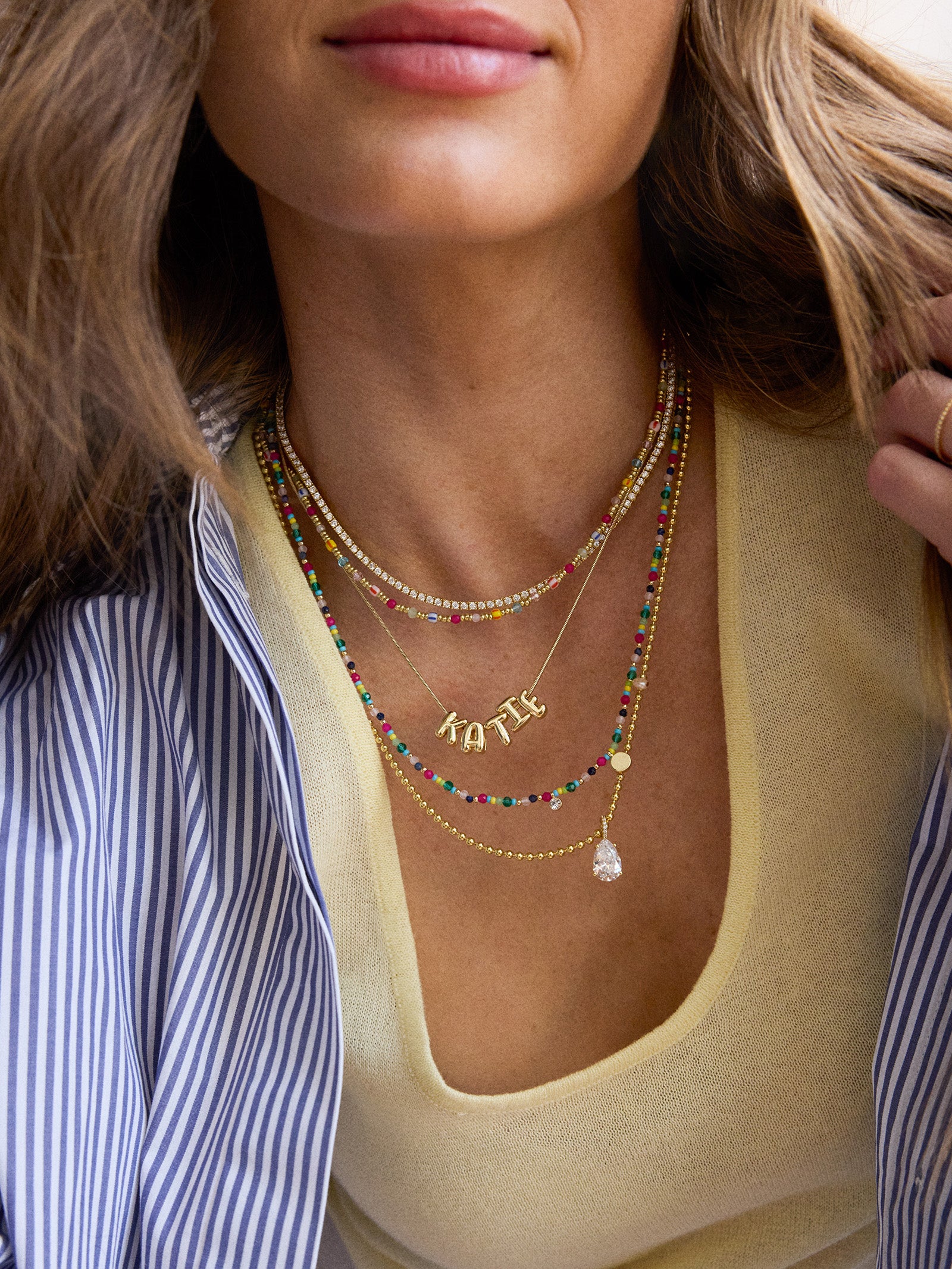Rowan Semi-Precious Custom Layered Necklace - St. Tropez - Image 2