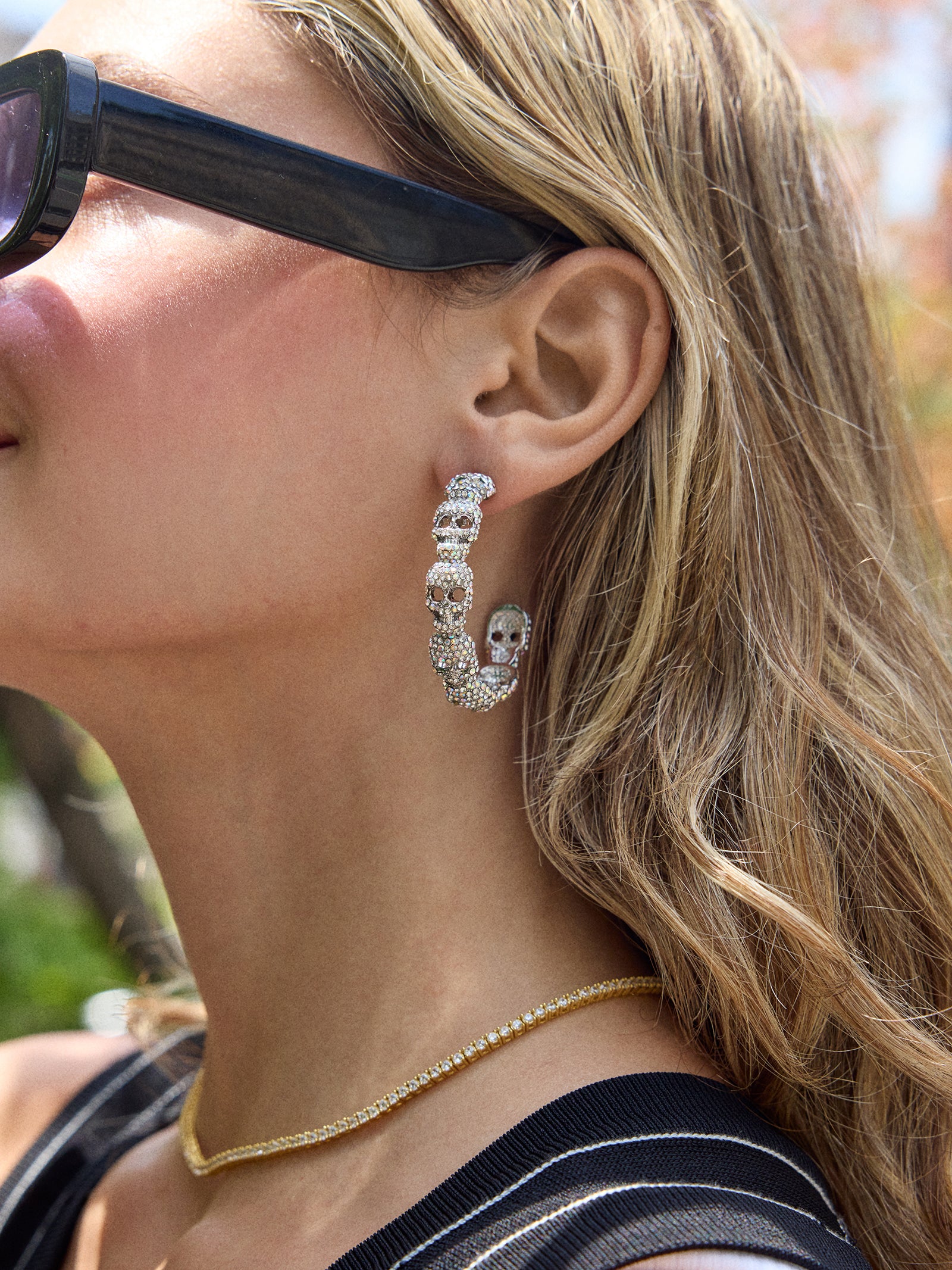 To Die For Hoop Earrings - Silver/Pav?? - Image 2