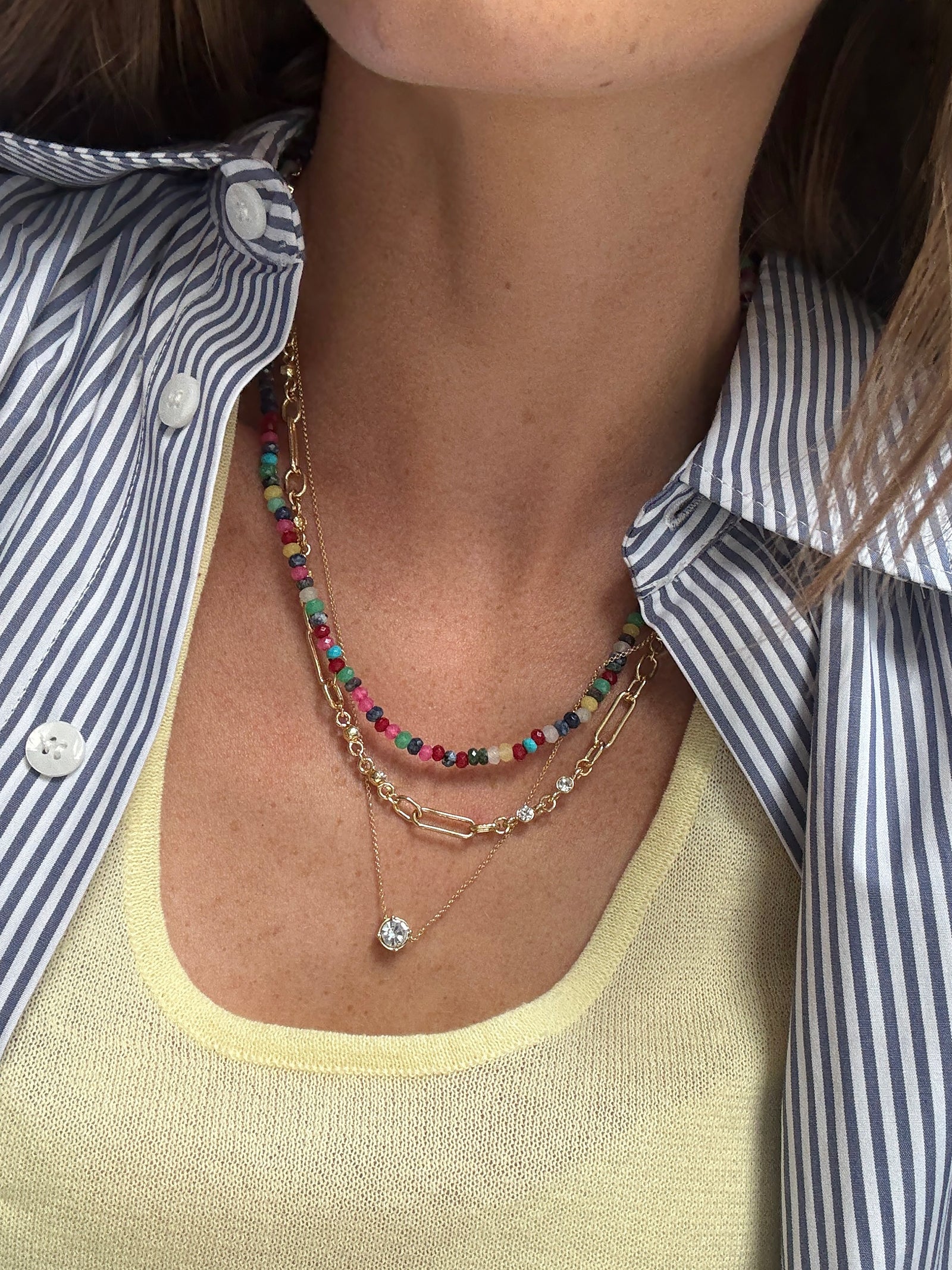 Portia Layered Necklace - Gold/Multi - Image 2