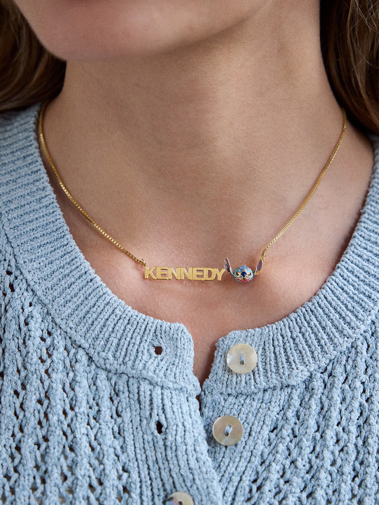 Disney Stitch Custom Nameplate Necklace - Block - Image 4