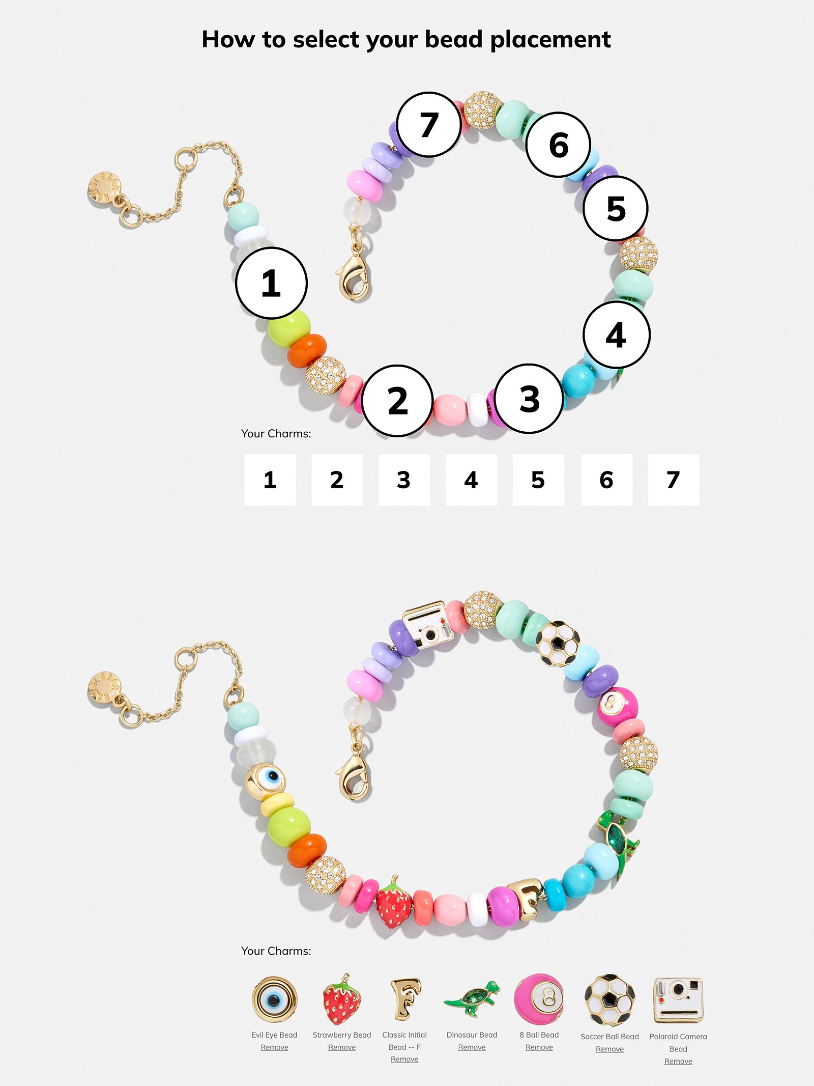 Beaded Custom Charm Bracelet - Multi Beaded Bracelet - Image 4