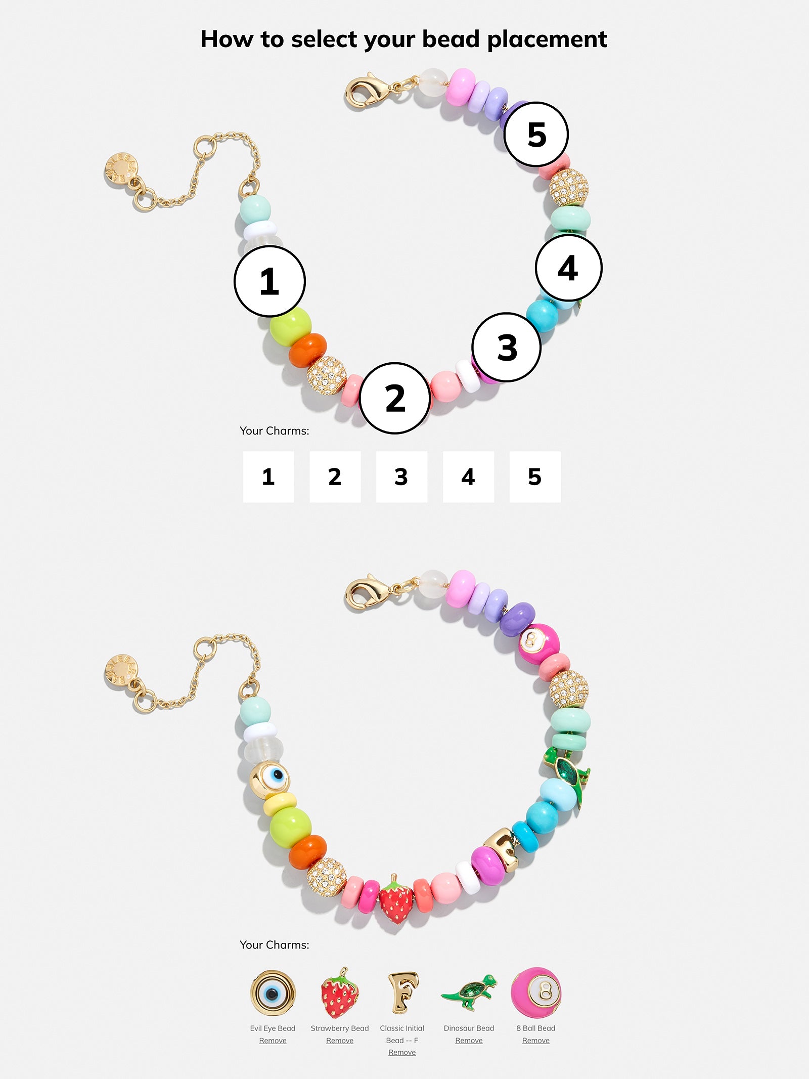 Beaded Custom Charm Bracelet - Multi Beaded Bracelet - Image 3