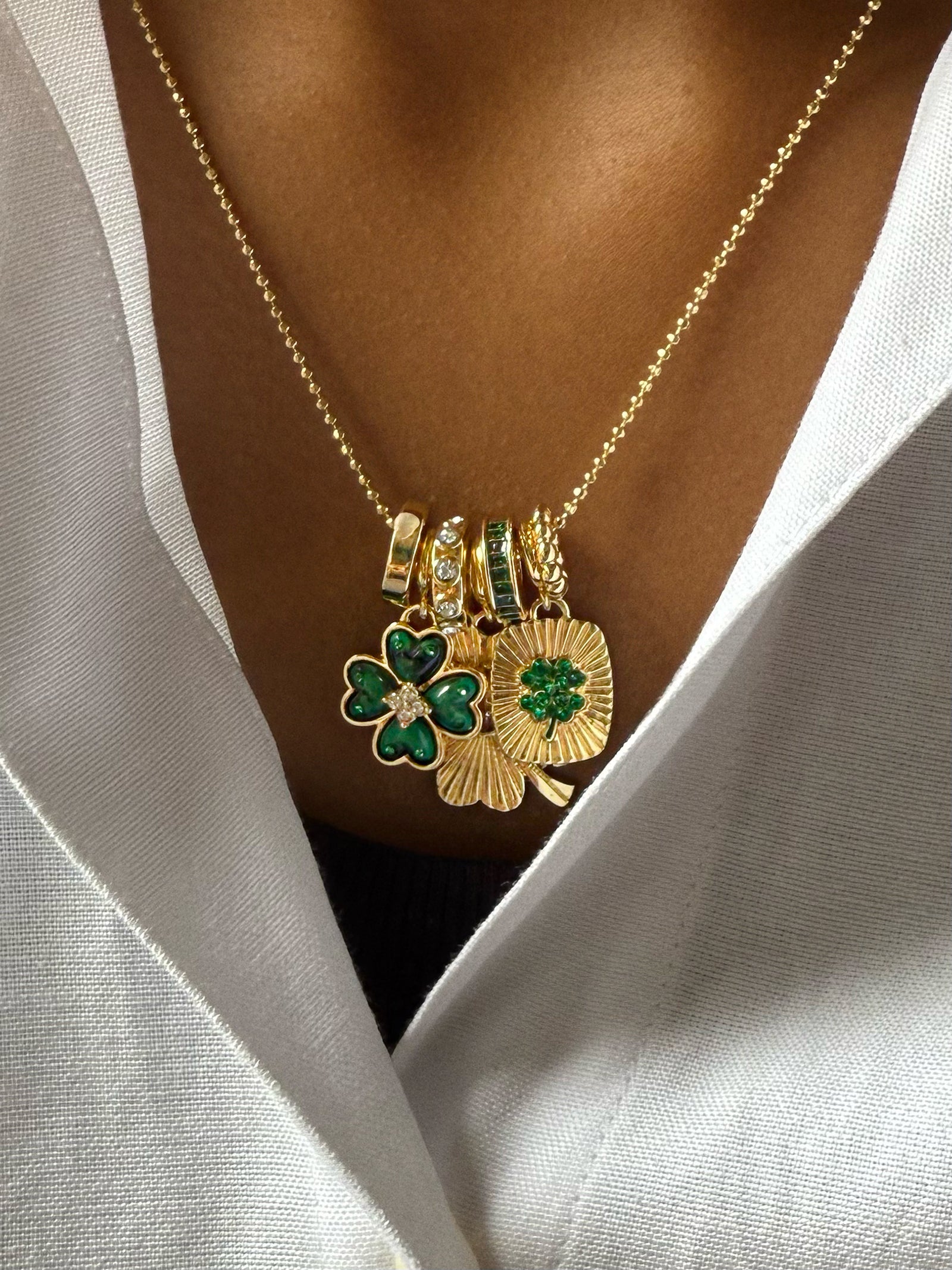 Lucky Clover Charm Necklace - Clover - Image 2