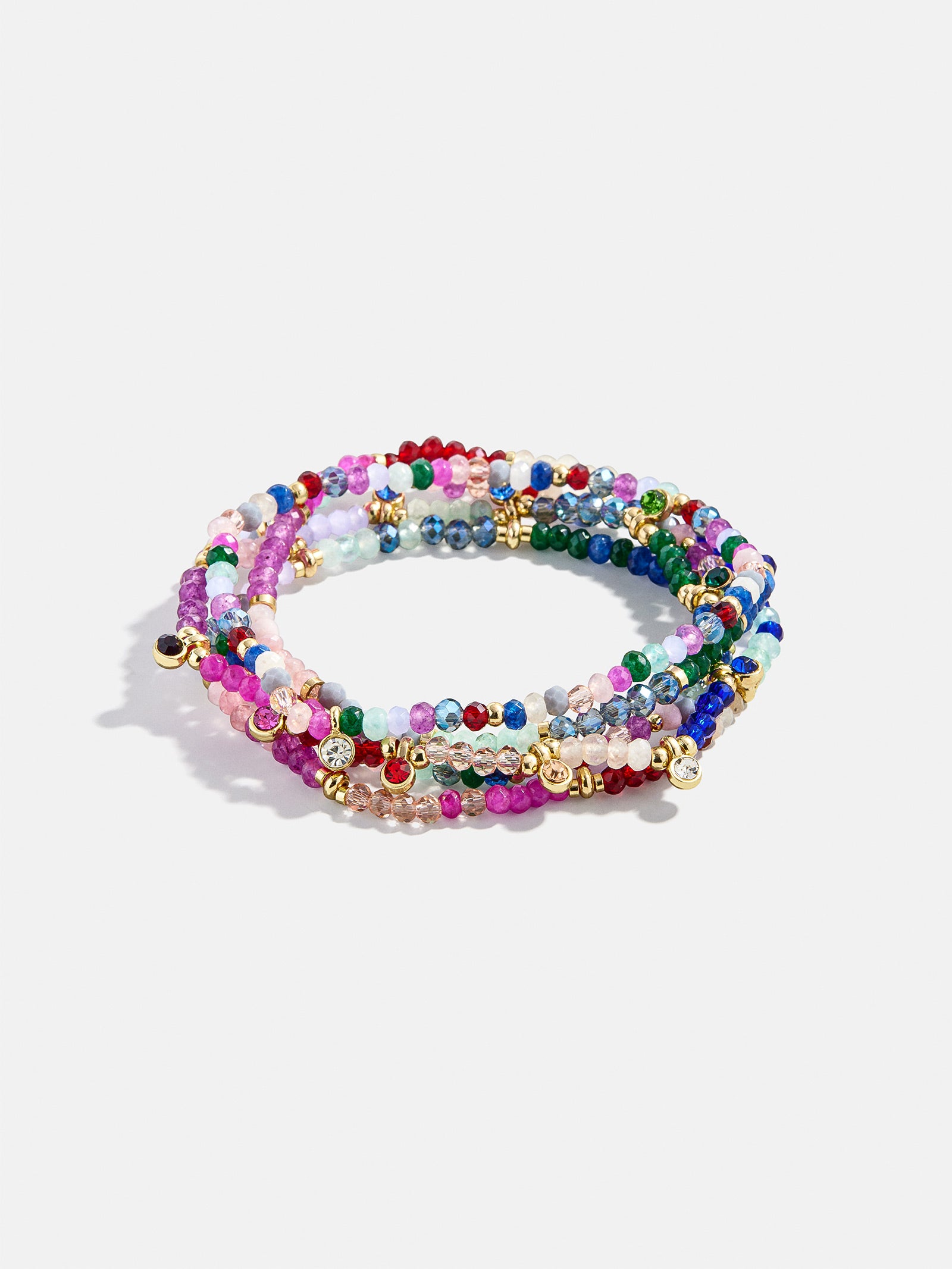 Indya Semi-Precious Layered Bracelet Set - Dark Multi - Image 3