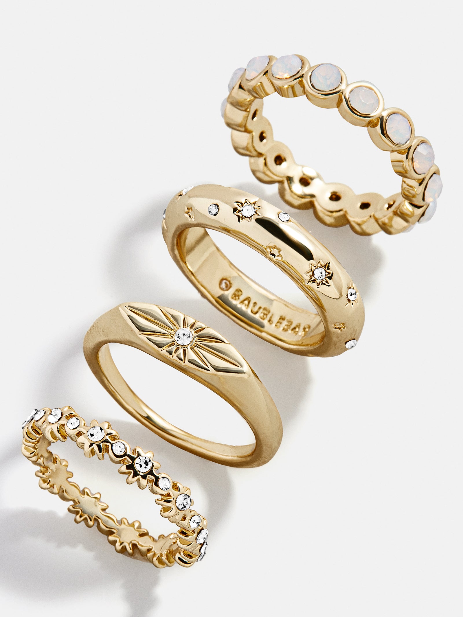 Star Power Celestial Ring Set - Gold/Pav??
