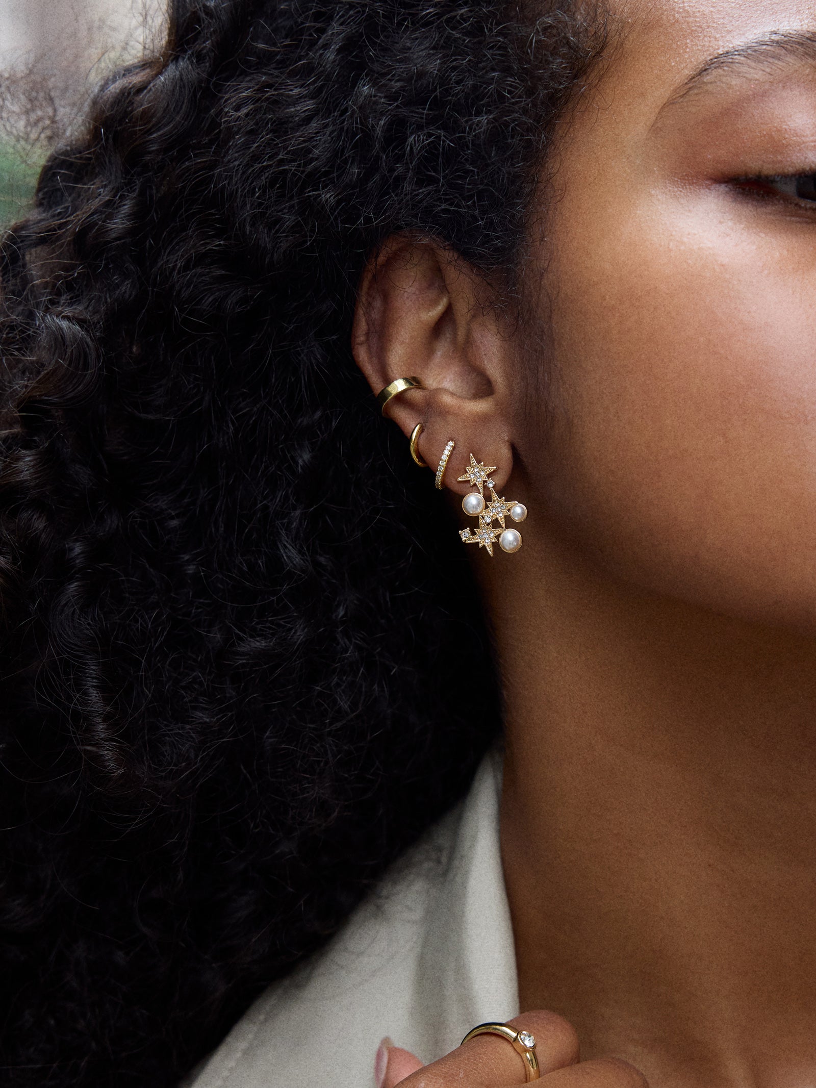Nora Crystal Earrings - Gold/Pav?? - Image 2
