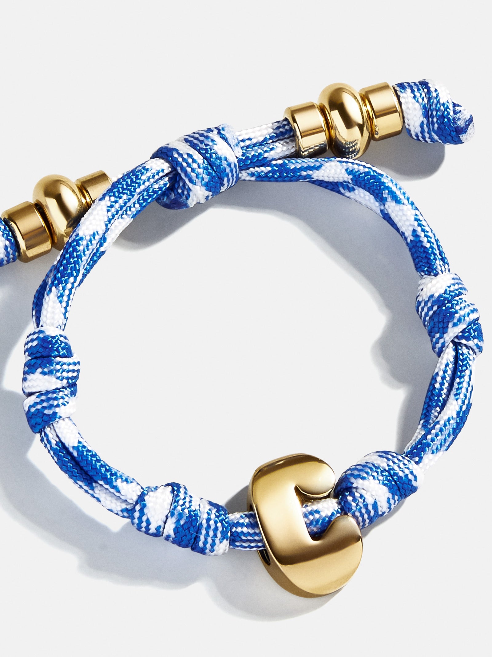 Knotty Initial Bracelet - Royal Blue/White