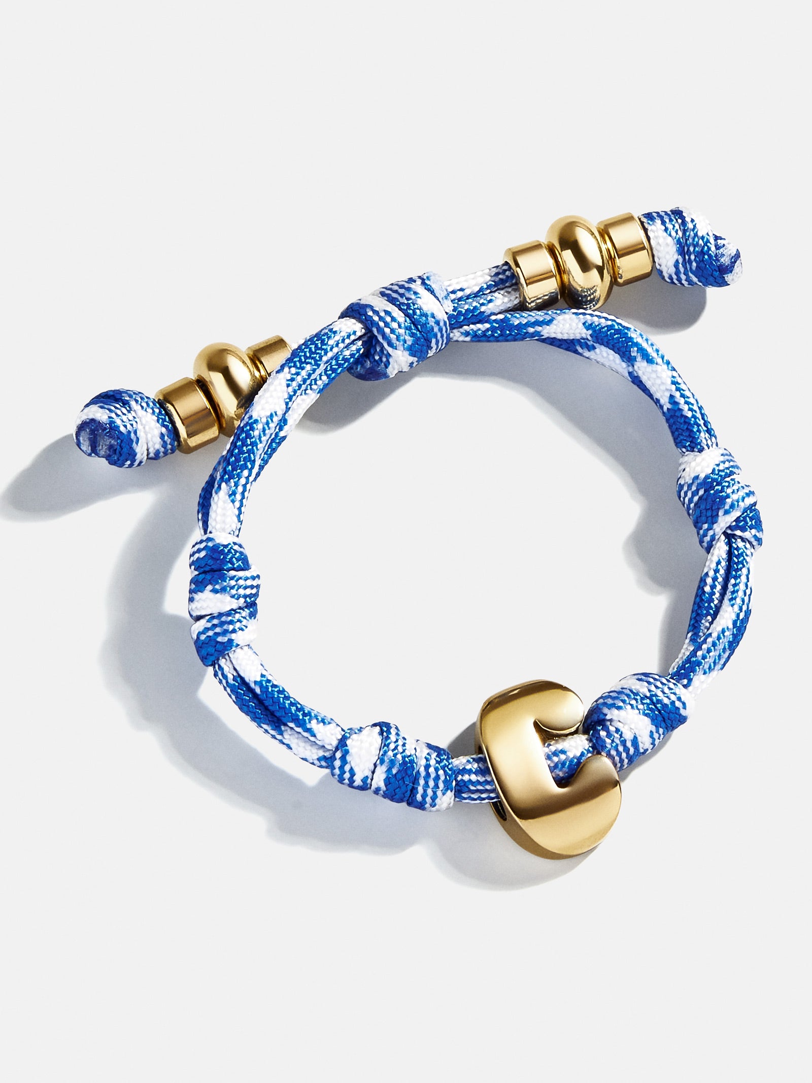 Knotty Initial Bracelet - Royal Blue/White - Image 3