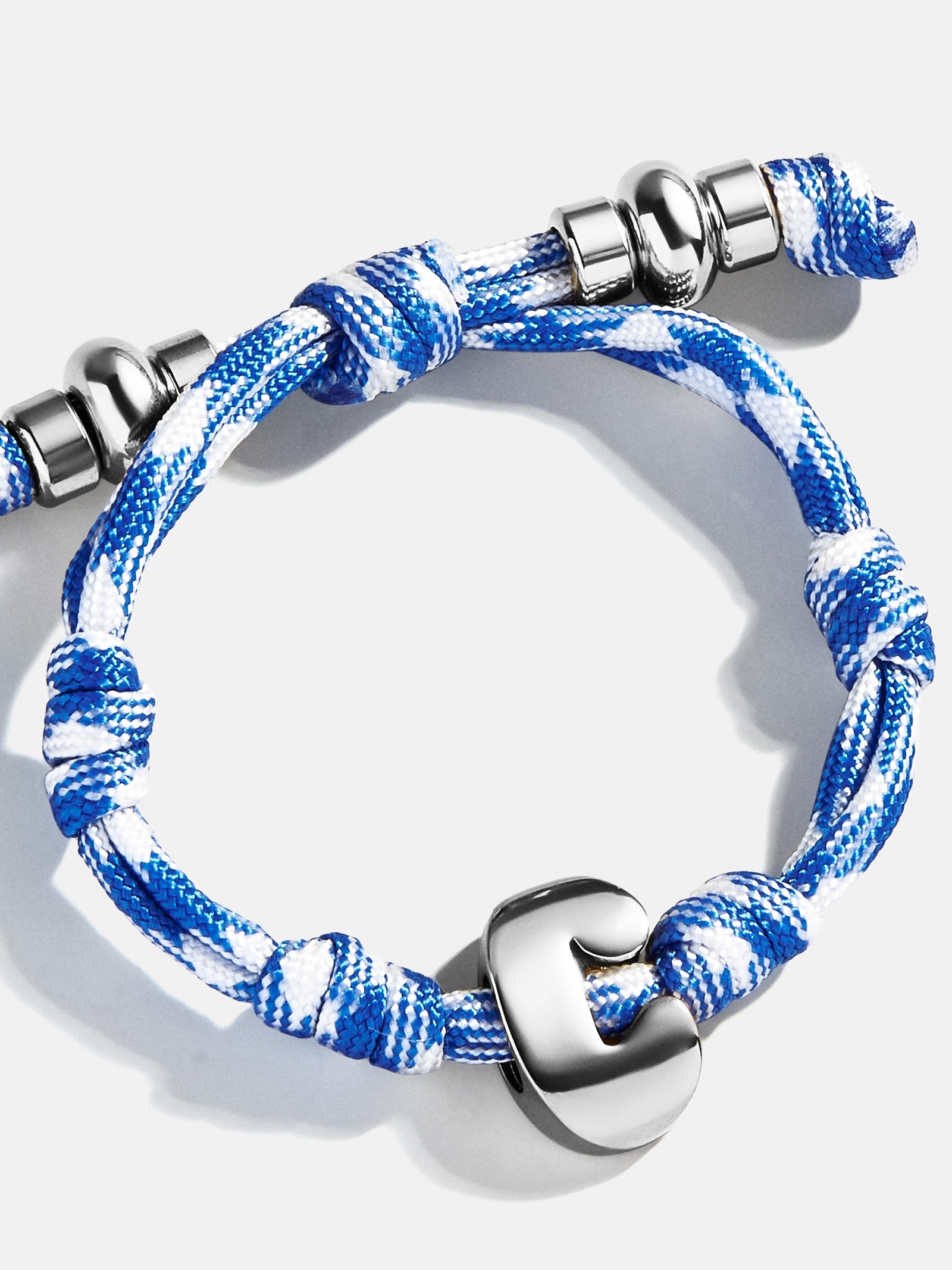 Knotty Initial Bracelet - Royal Blue/White - Image 6