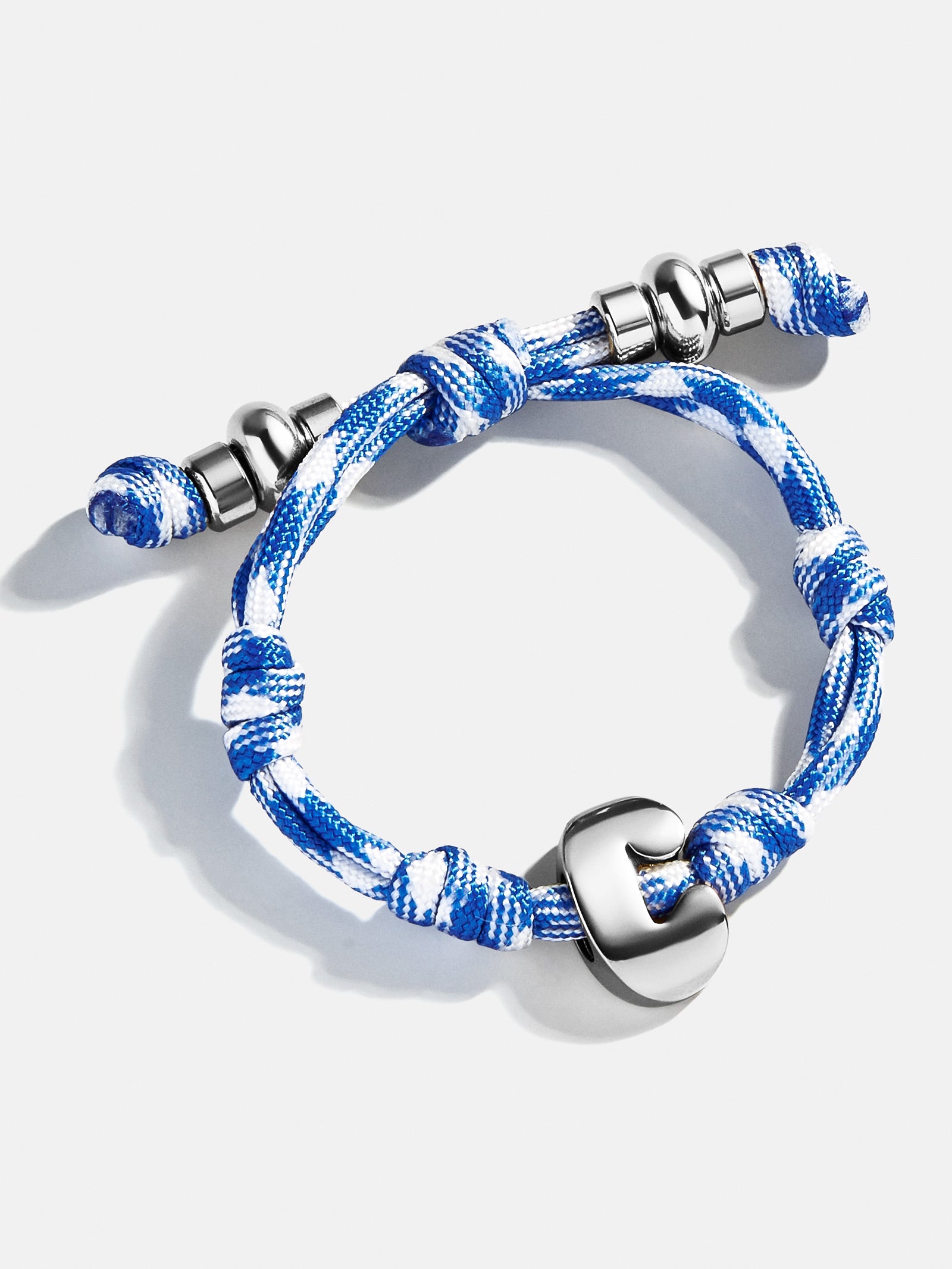 Knotty Initial Bracelet - Royal Blue/White - Image 8