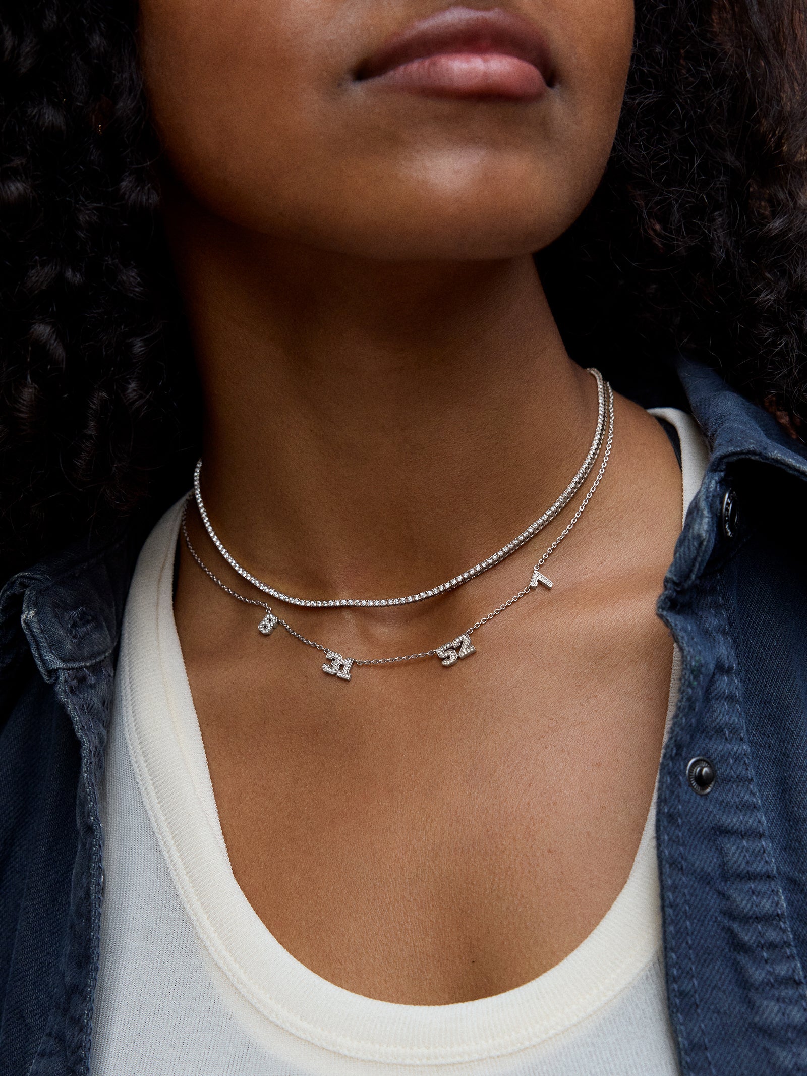 Varsity Number Custom Necklace - One Silver Station - Image 2