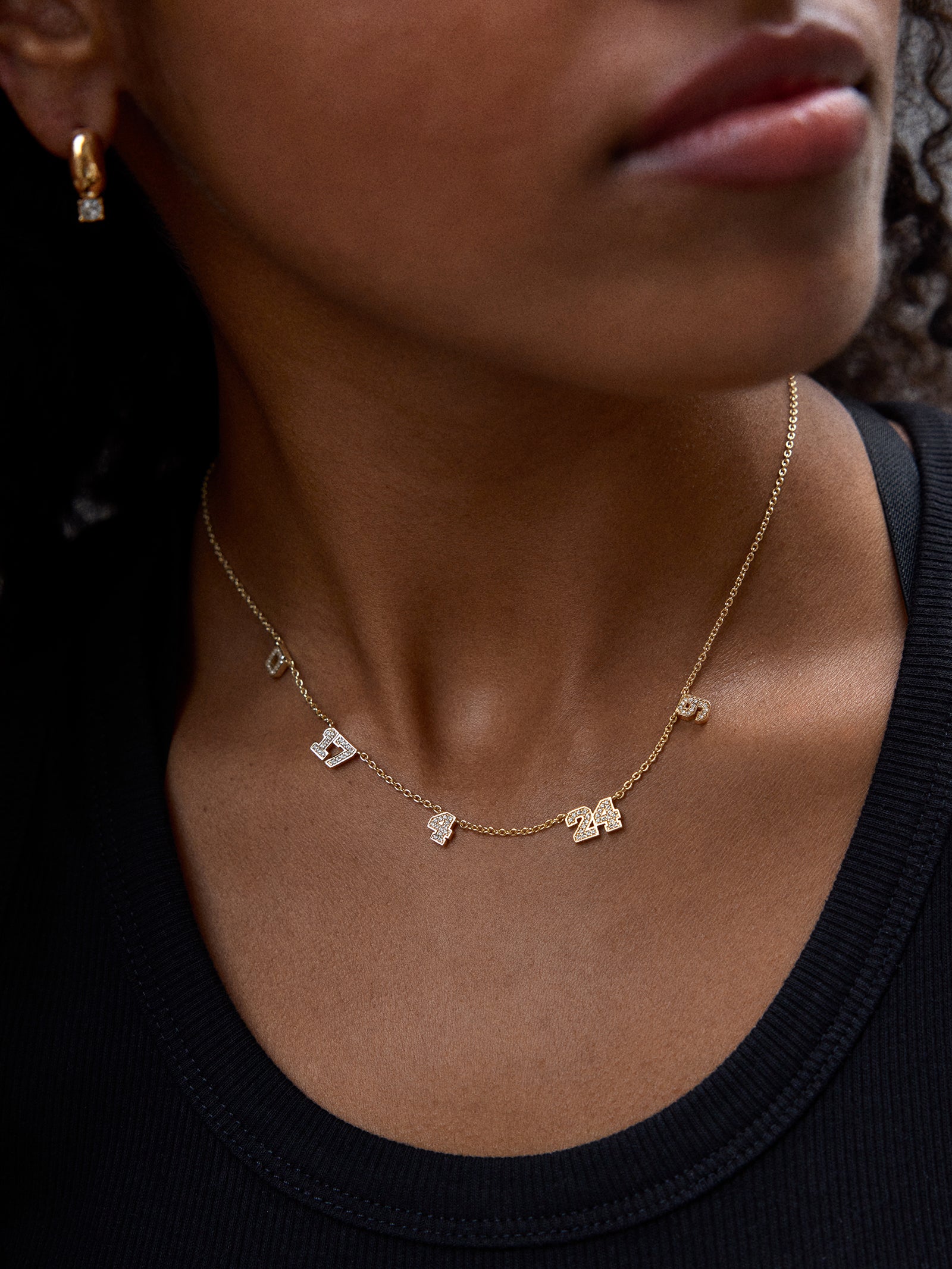 Varsity Gold/Pav?? Number Custom Necklace - One Gold Station - Image 2