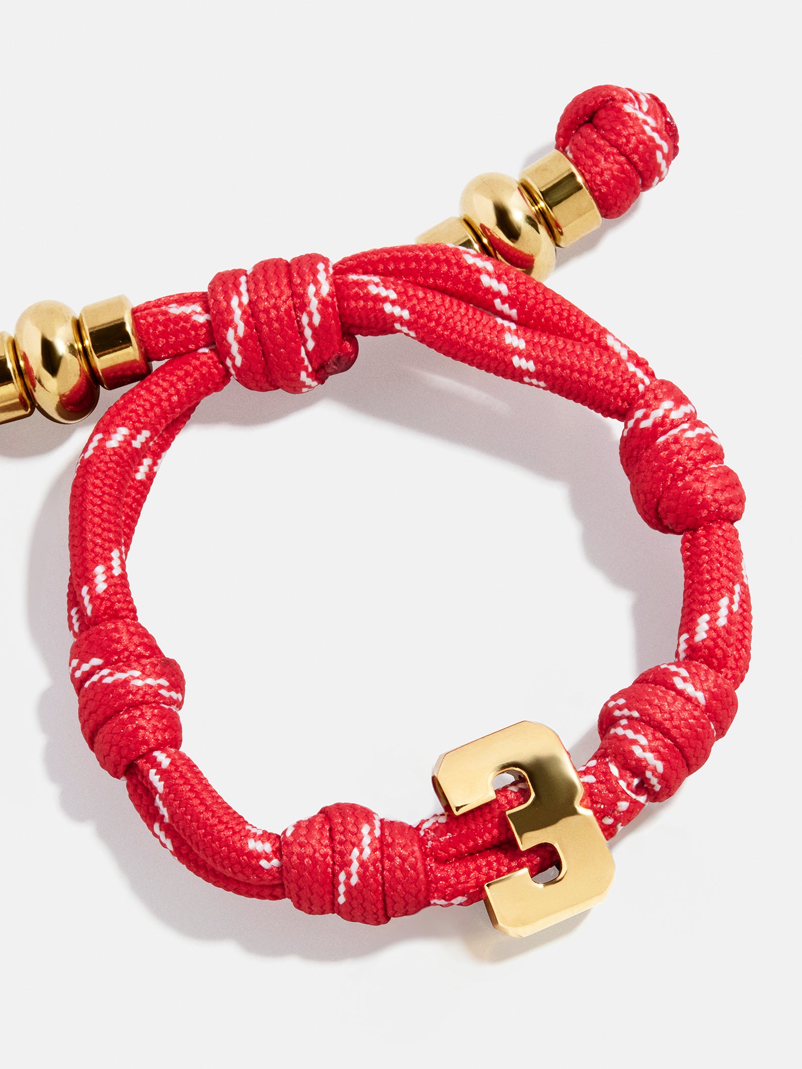Knotty Varsity Number Custom Bracelet - Cherry Red Single Digit - Image 3