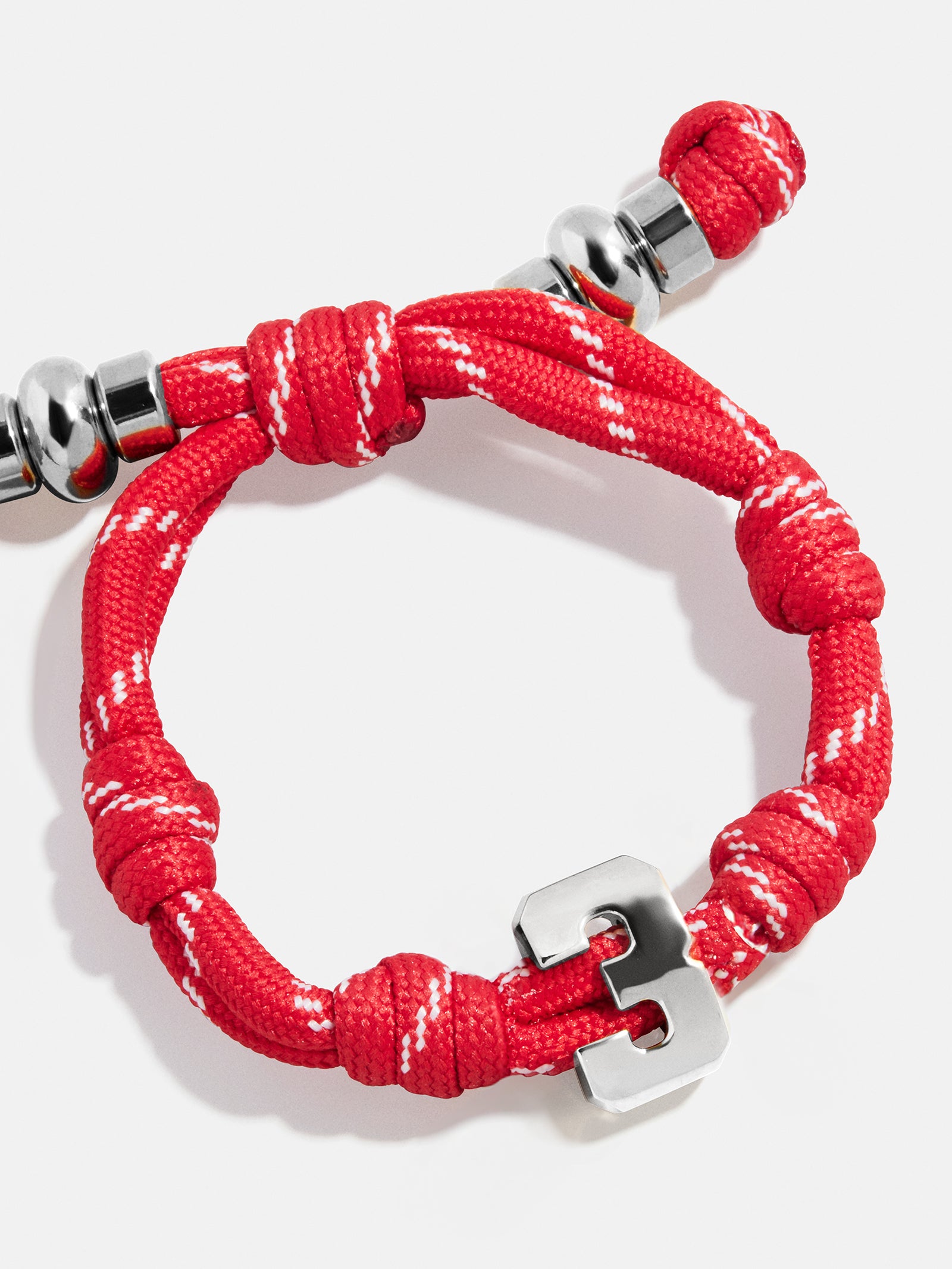 Knotty Varsity Number Custom Bracelet - Cherry Red Single Digit - Image 7