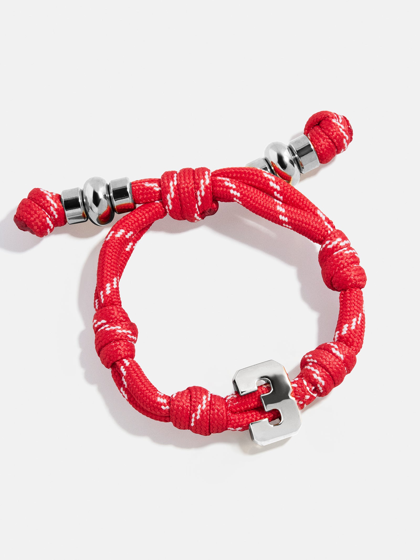 Knotty Varsity Number Custom Bracelet - Cherry Red Single Digit - Image 10